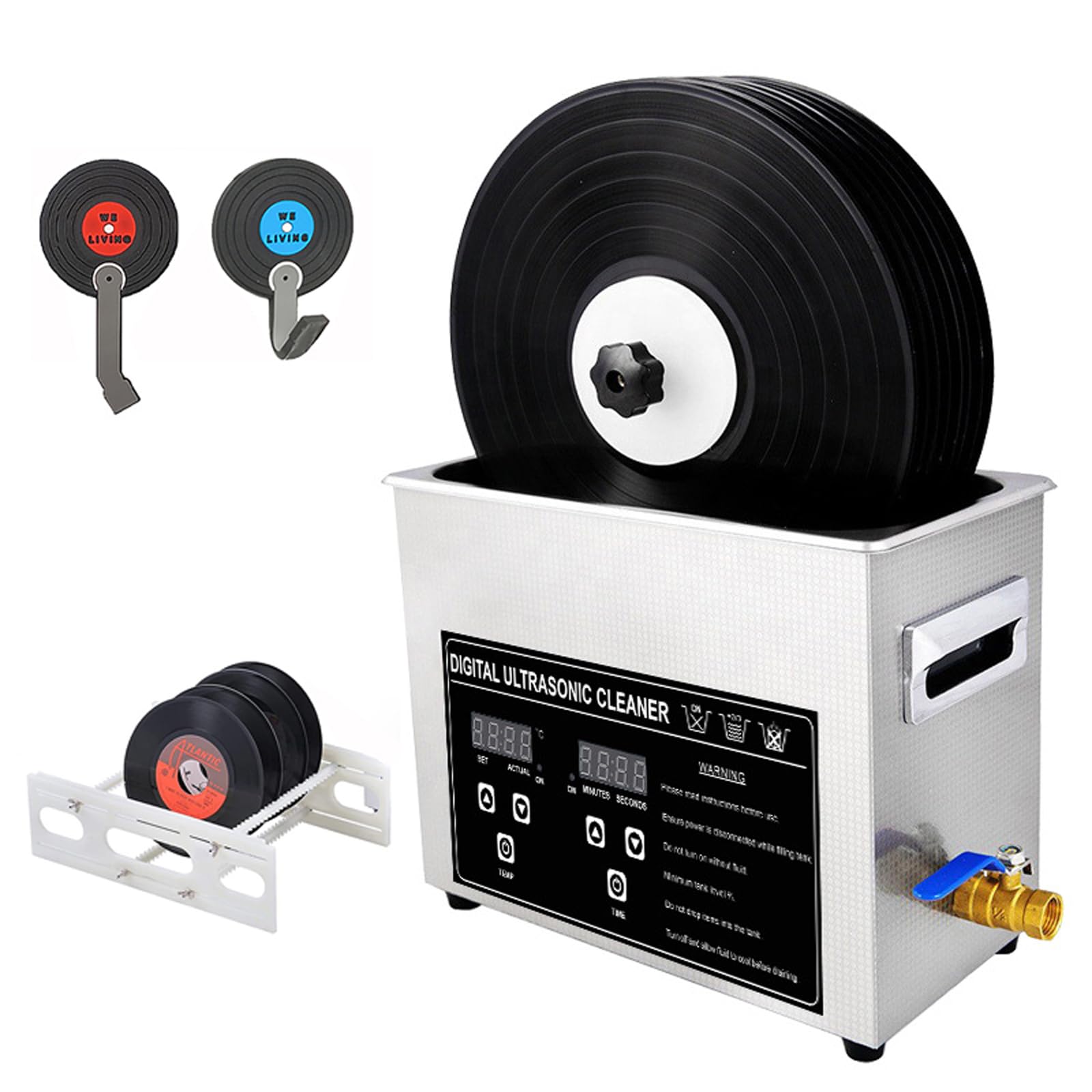 Pulitore per Dischi da 6L per Dischi in Vinile Pulizia Profonda dei Solchi per Eliminare i Rumori di Riproduzione Compatto e Potente‌