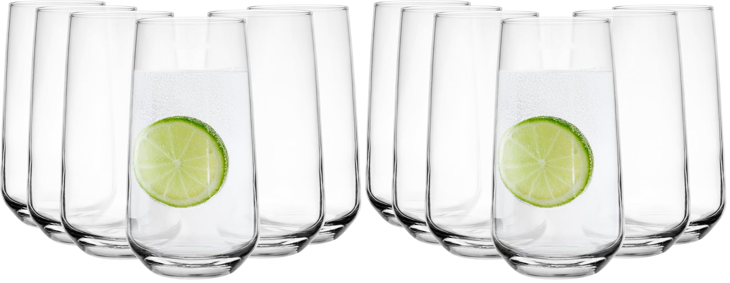 Glasmark KROSNO 1992 Trinkgläser Set Longdrinkgläser 6 Stück 430 ml Gläser Wassergläser Cocktailgläser Highball Glas Spülmaschinenfest (Packung mit 2)