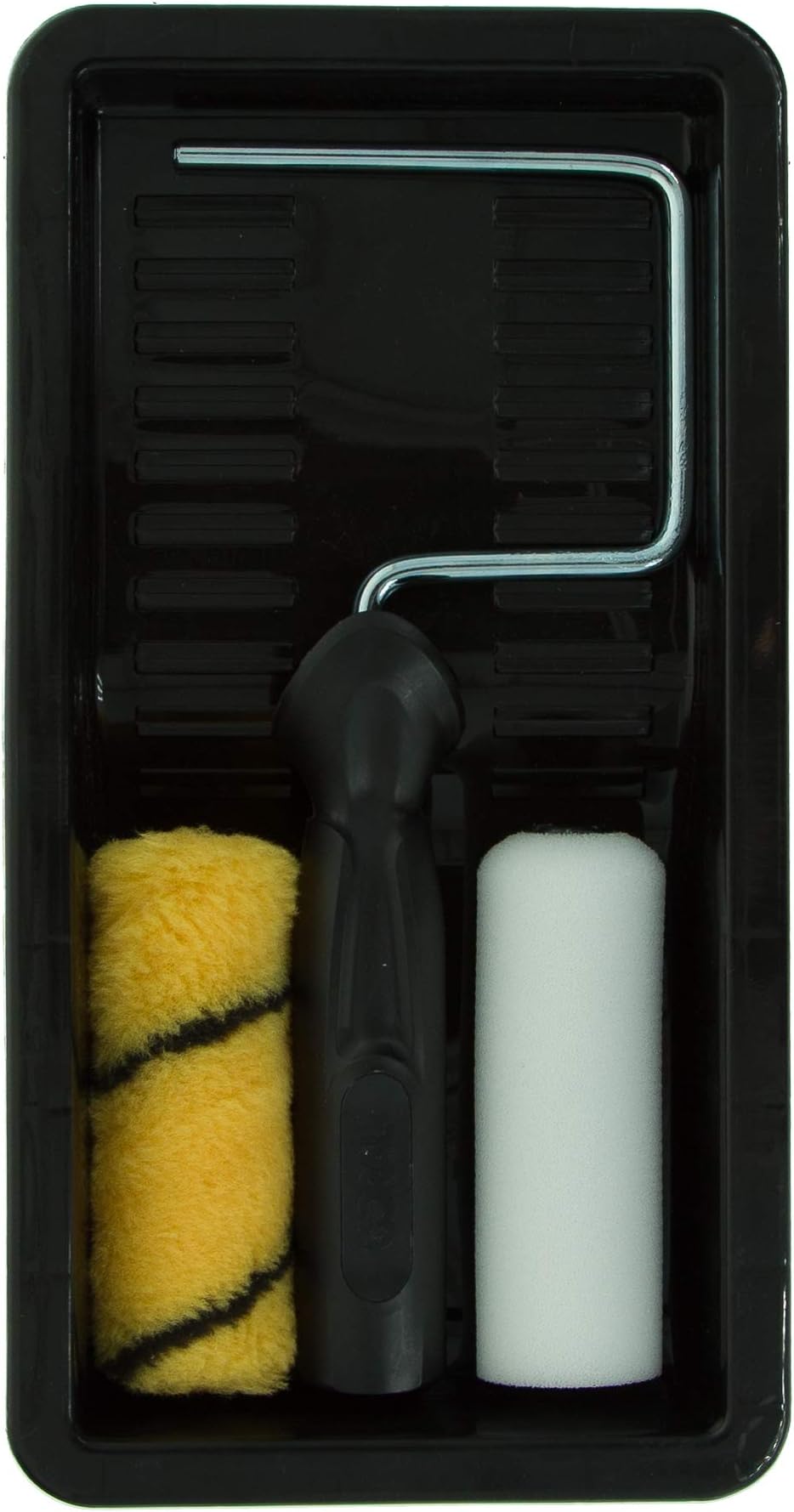 Coral 43102 Max Coat Paint Mini Roller Kit for Emulsion and Gloss, Black, 4 Inch 4 Piece Pack Set