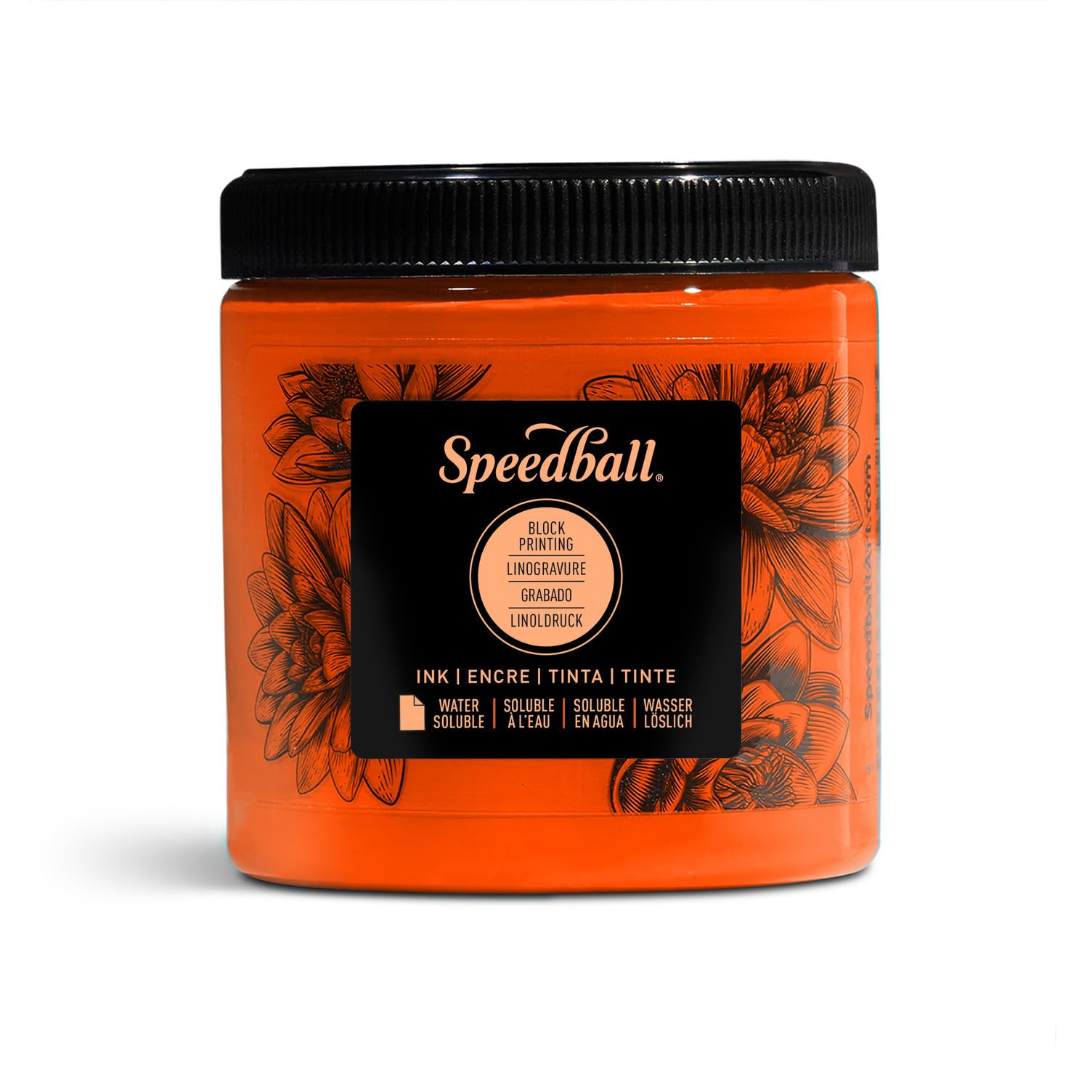 Speedball Block Printing Ink - Fluorescent Orange - 236.5ml