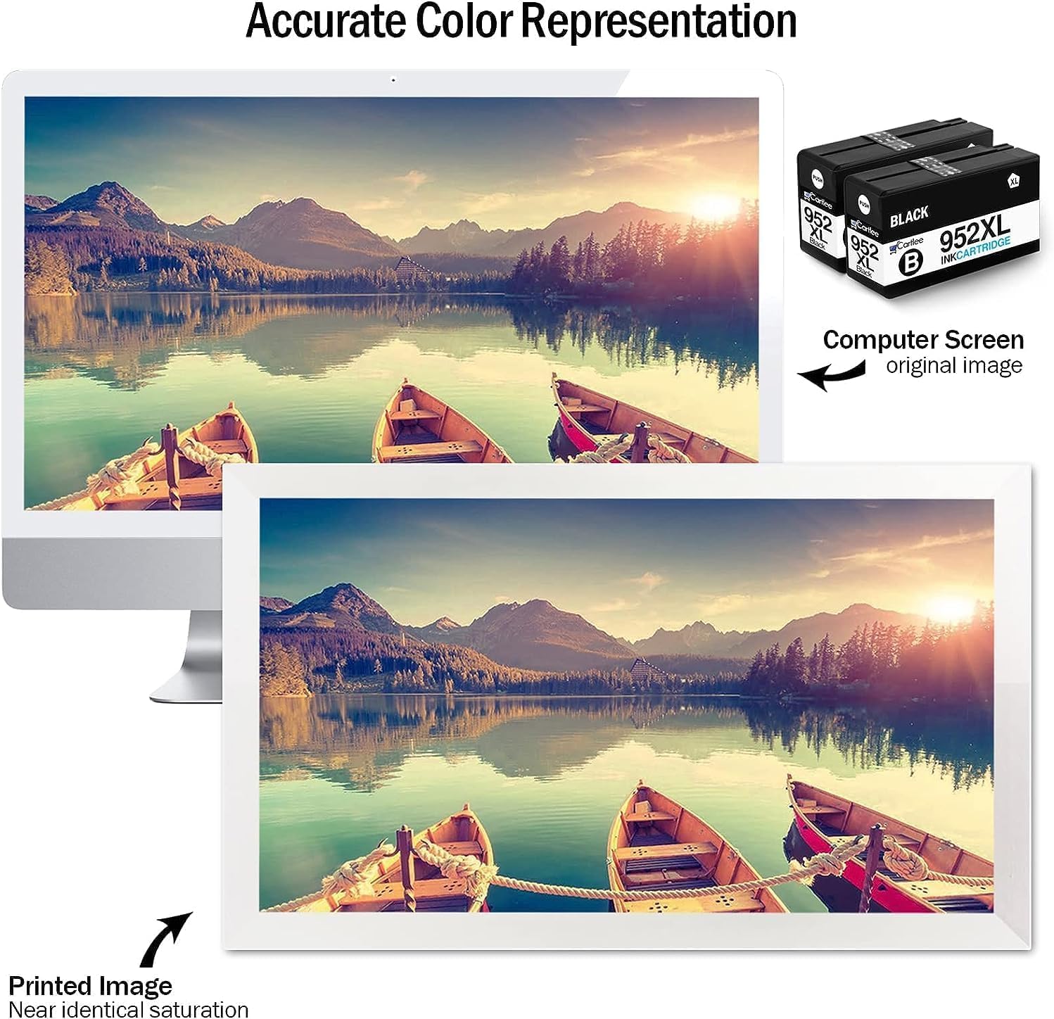 Cartlee 952XL Compatible Ink Cartridges Replacement for HP 952xl Ink Cartridges Combo Pack for HP 952 Ink Combo Pack for HP952XL for 8710 Printer for HP Ink 952 XL for HP952 2-Black
