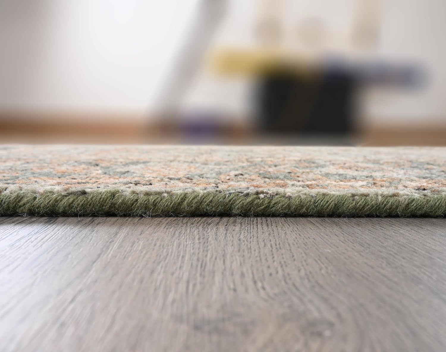 Hand Knotted Wool Oushak Area Rug, Green Copper Heathered Pattern, Traditional Floral Design Carpet for Bedroom, Living Room & Dining Room (Green Copper, 12' x 15')