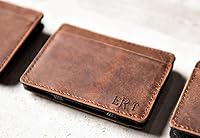 Vista 8 de Personalized Distressed Leather Flip Wallet by Left Coast Original