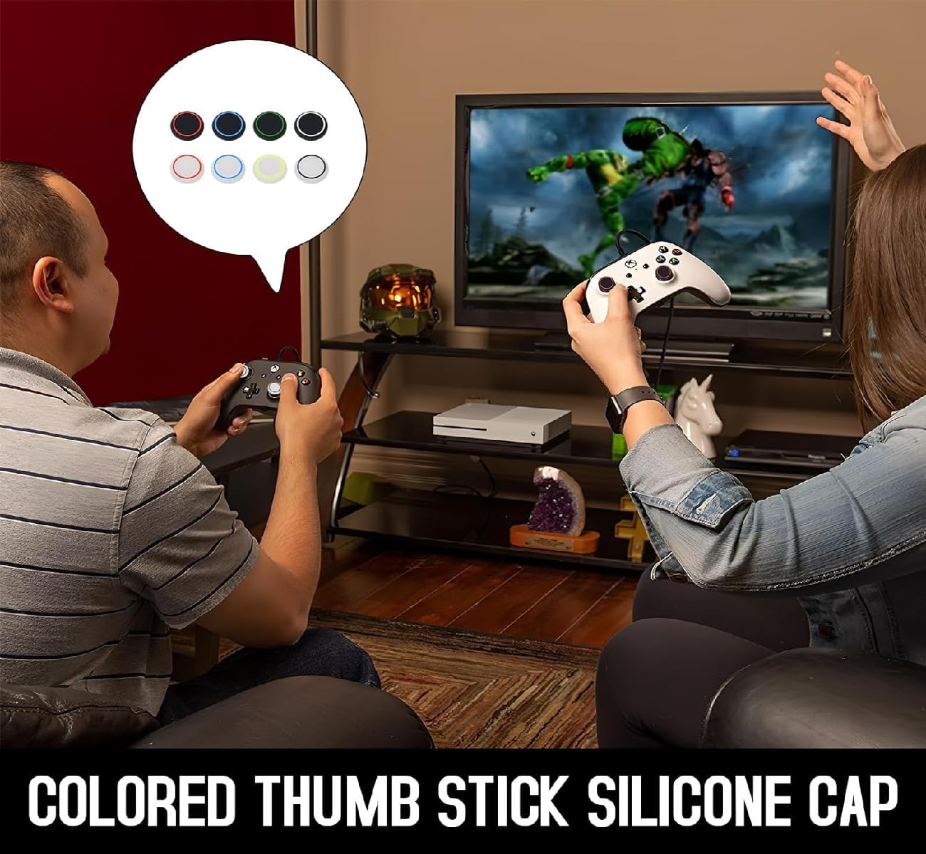 4Pcs Thumb Grips Compatible with PS2,PS3,PS5,PS4 Series X/S Controller Thumb Grips Cap Cover Joystick Protection Attachments