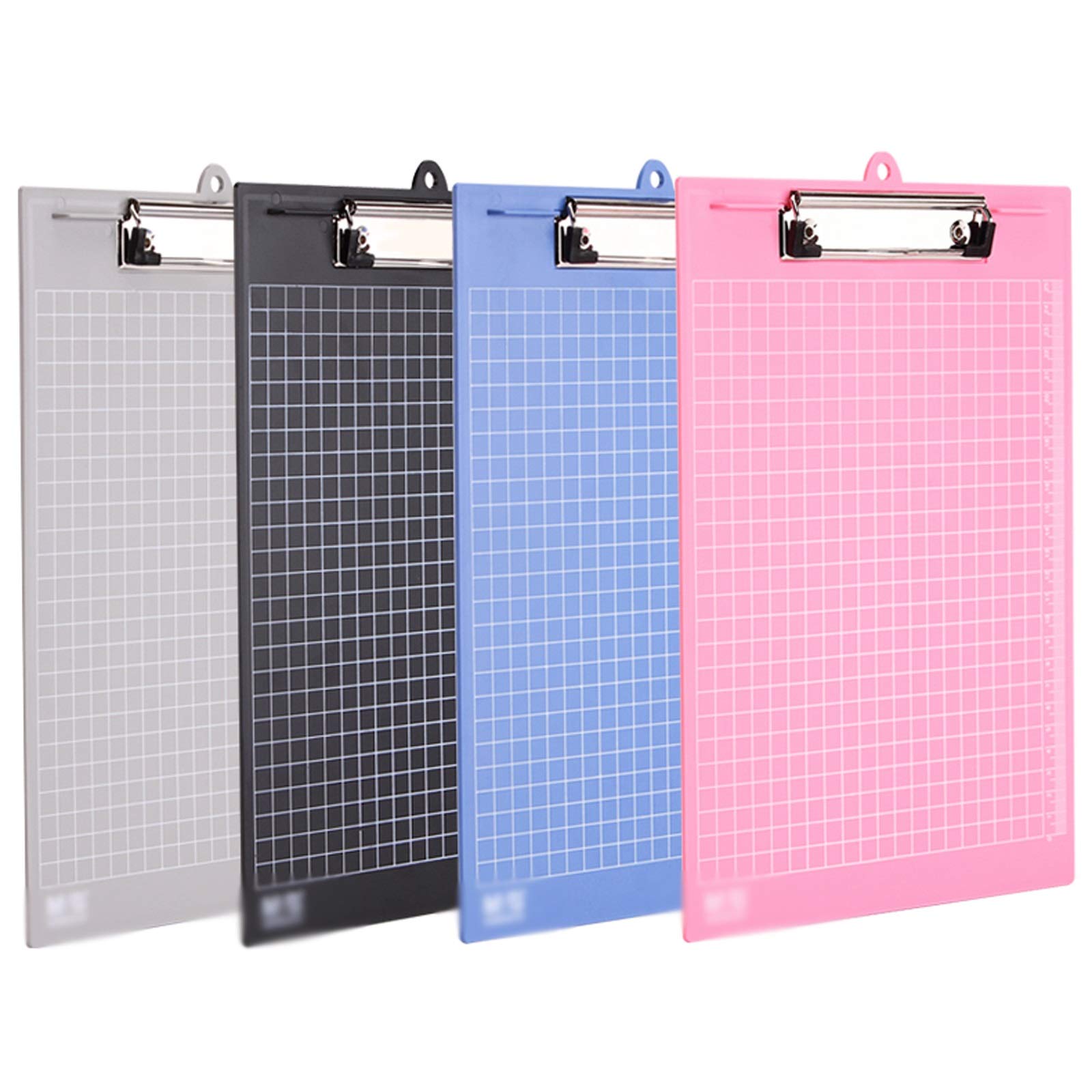 Dokumententasche Kunststoff-Klemmbretter (5er-Set) Multi-Pack-Zwischenablage (farbig) starken 12,5 x 8,6 Zoll Hält 80 Blätter A5 Binder mit hängendem Loch für Dokumente Organisieren(Schwarz)