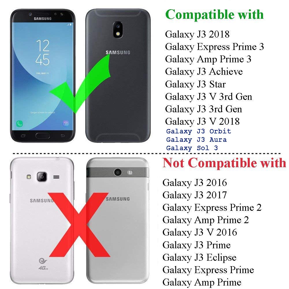 Amazon Com Galaxy J3 18 Case Galaxy J3 Star Case J3 Achieve Case Galaxy Express Amp Prime 3 Case Galaxy J3 V 3rd Gen J3 Orbit J3 Aura Sol 3 Case Asmart Defender Cover Phone Case For Samsung Galaxy J3v Black Cell