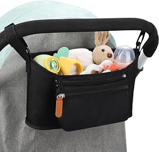 Organizador universal para cochecito con bolsa para teléfono desmontable, bolsa para cochecito, organizador de carrito, accesorios para cochecitos Uppababy, Baby Jogger, Nuna, Doona, Britax