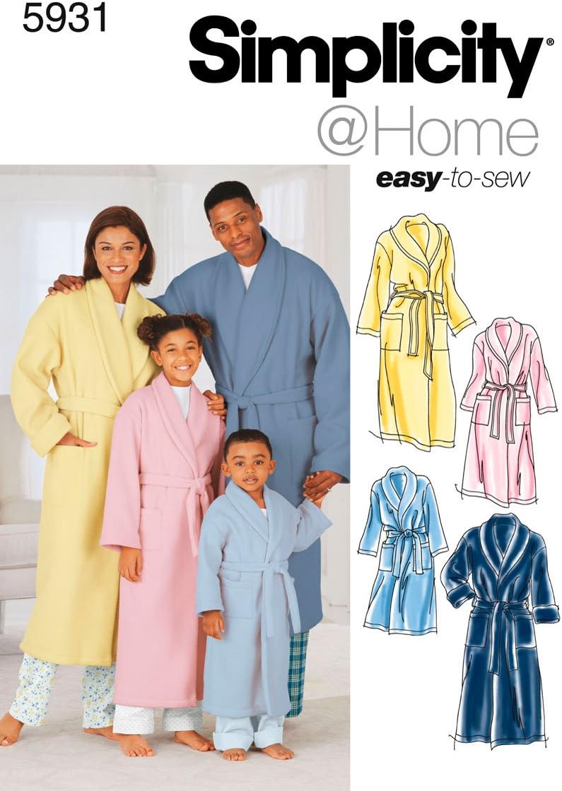 Sewing Pattern 5931 Miss/Men/Child Sleepwear, A (XS-L/XS-XL)