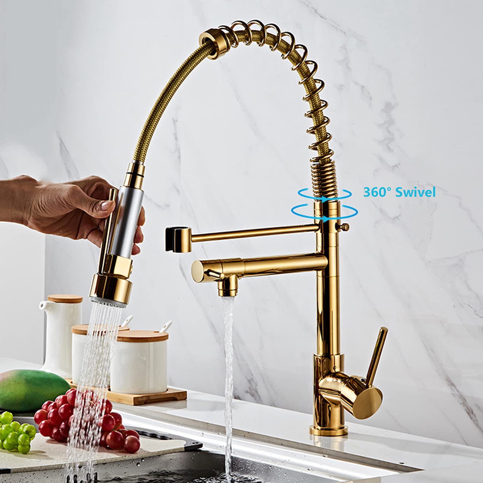 Rubinetto Del Miscelatore Del Becco Doppio Della Maniglia in Ottone per Acqua Calda e Fredda, LSZJSGQ