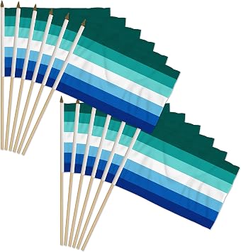 Gay Male MLM Pride 12x18 Stick Flags - One Dozen Pack