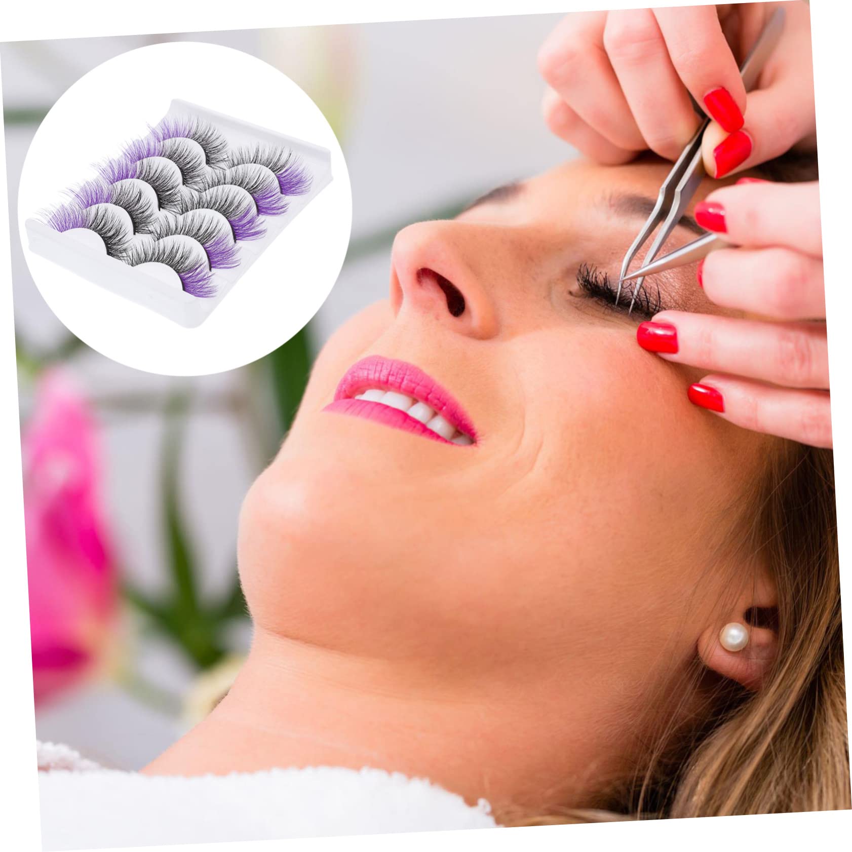 FOMIYES 25paires Faux Naturels Fausse Avec Boîte Extensions De Réutilisables Pour Regard Élargi Et Élégant