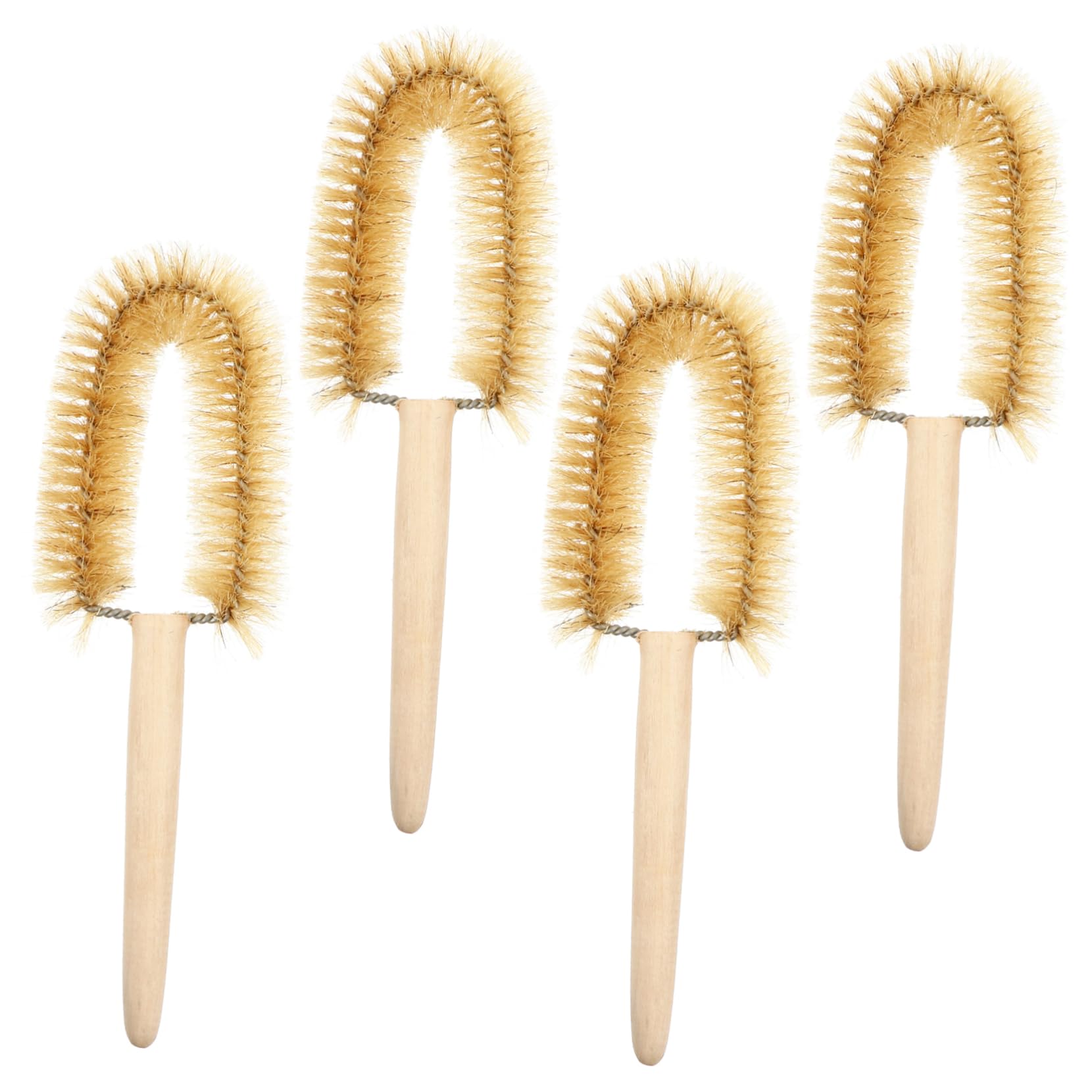 Healeved 4pcs Set Laboratory Beaker Brush Experiment Cleaning Brush Bottle Brush Cup Brush Flask Brush Tumblers Brush Buret Brush Coffee Mug Brush Tube Bottle Brush Clean Brush Wooden