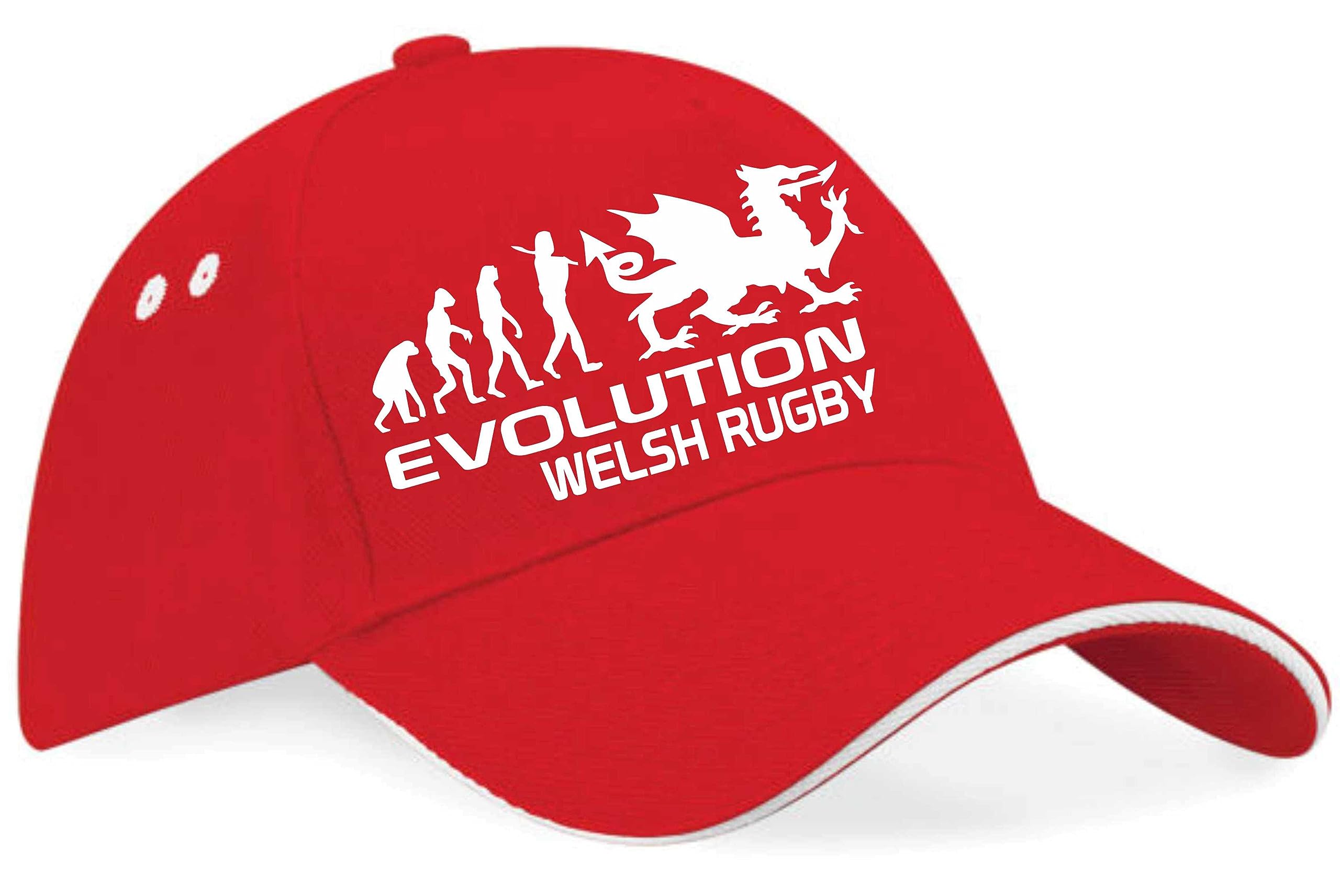 Print4u Unisex Red Evolution Of Welsh Rugby Baseball Cap Birthday Gift Wales Cap