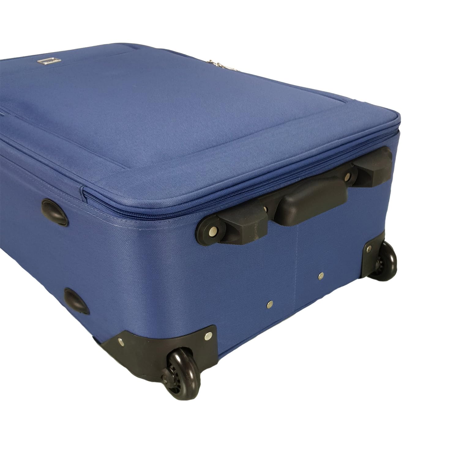 SIGN Stoffkoffer Trolley Reisekoffer Inline Rollen (Handgepäck-Mittel-Groß-Sehr Groß) (Blau, Großer Koffer (71cm))