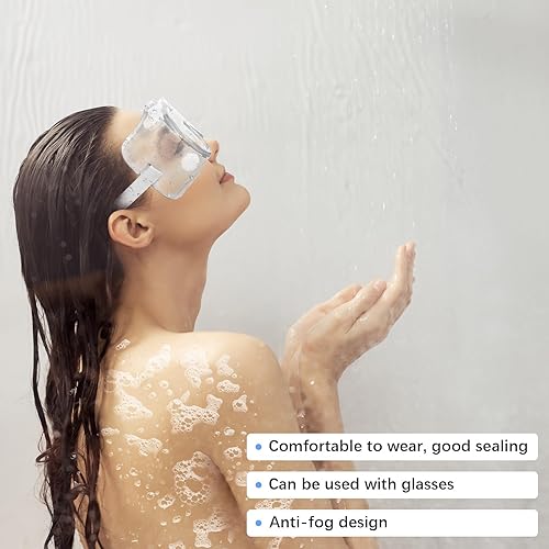 Miniatura 4 de Paquete de 2 gafas de ducha ajustables, protectores de pestañas y cejas, protector de ojos después de cirugía de cataratas