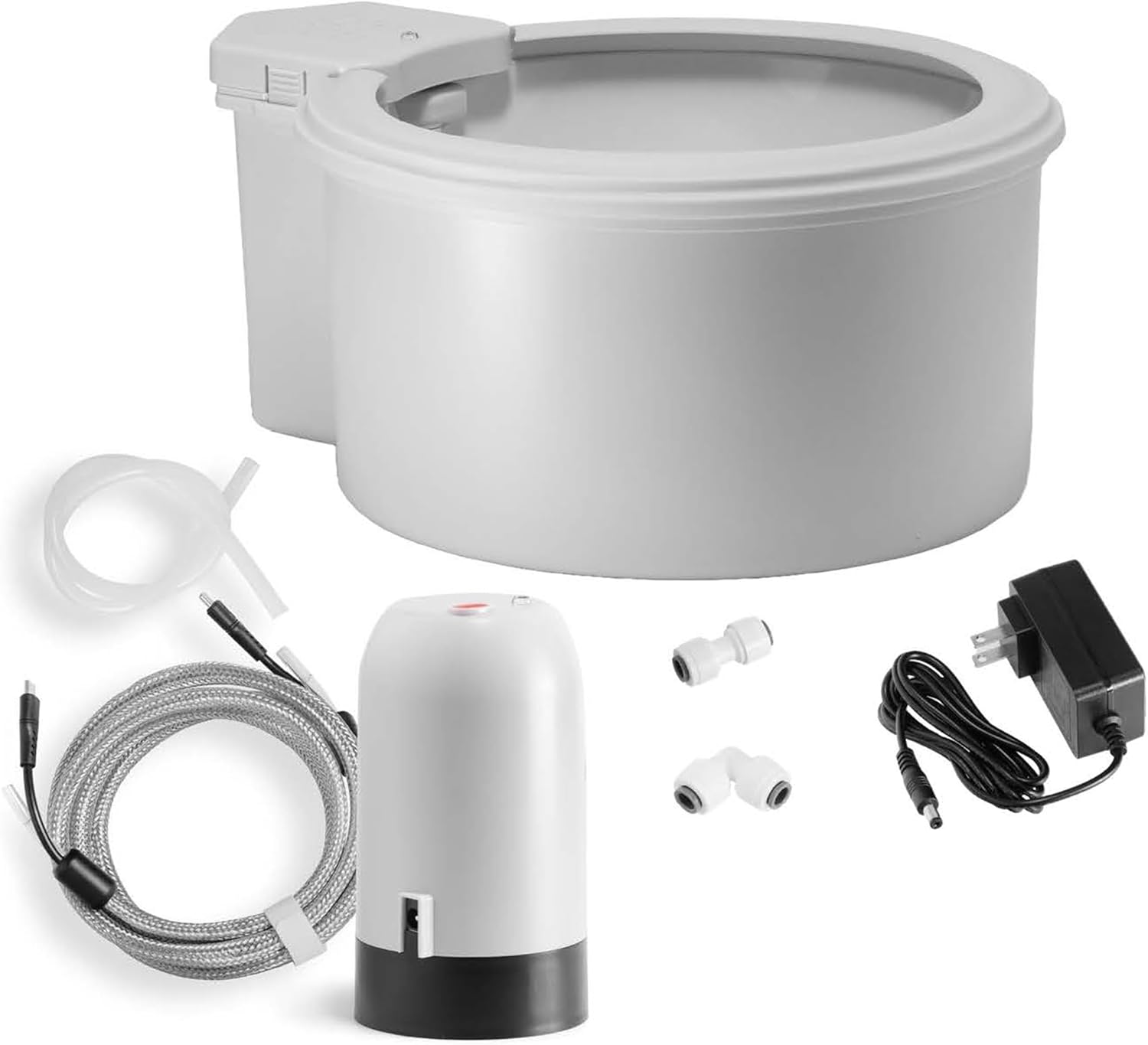 Always Full® 7” Cat Water Bowl and Bottle Pump Bundle, Self Refilling with Clean Filtered Water, App Enabled Smart Hydration Monitoring, Upgradeable System for Cats and Small Dogs