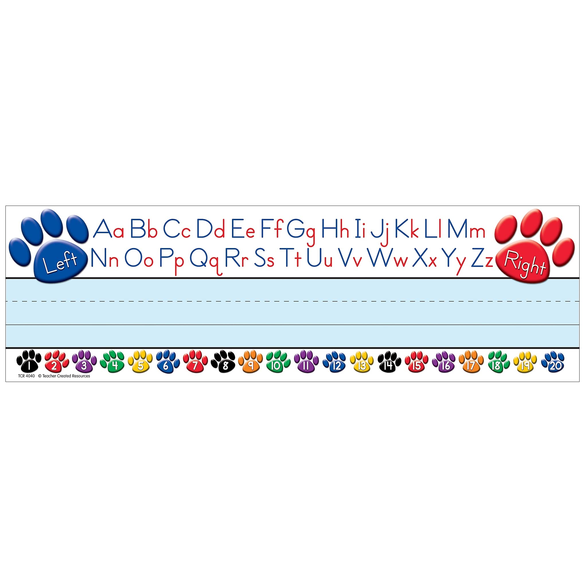 Teacher Created Resources Paw Prints Left/Right Alphabet Name Plates (4040)