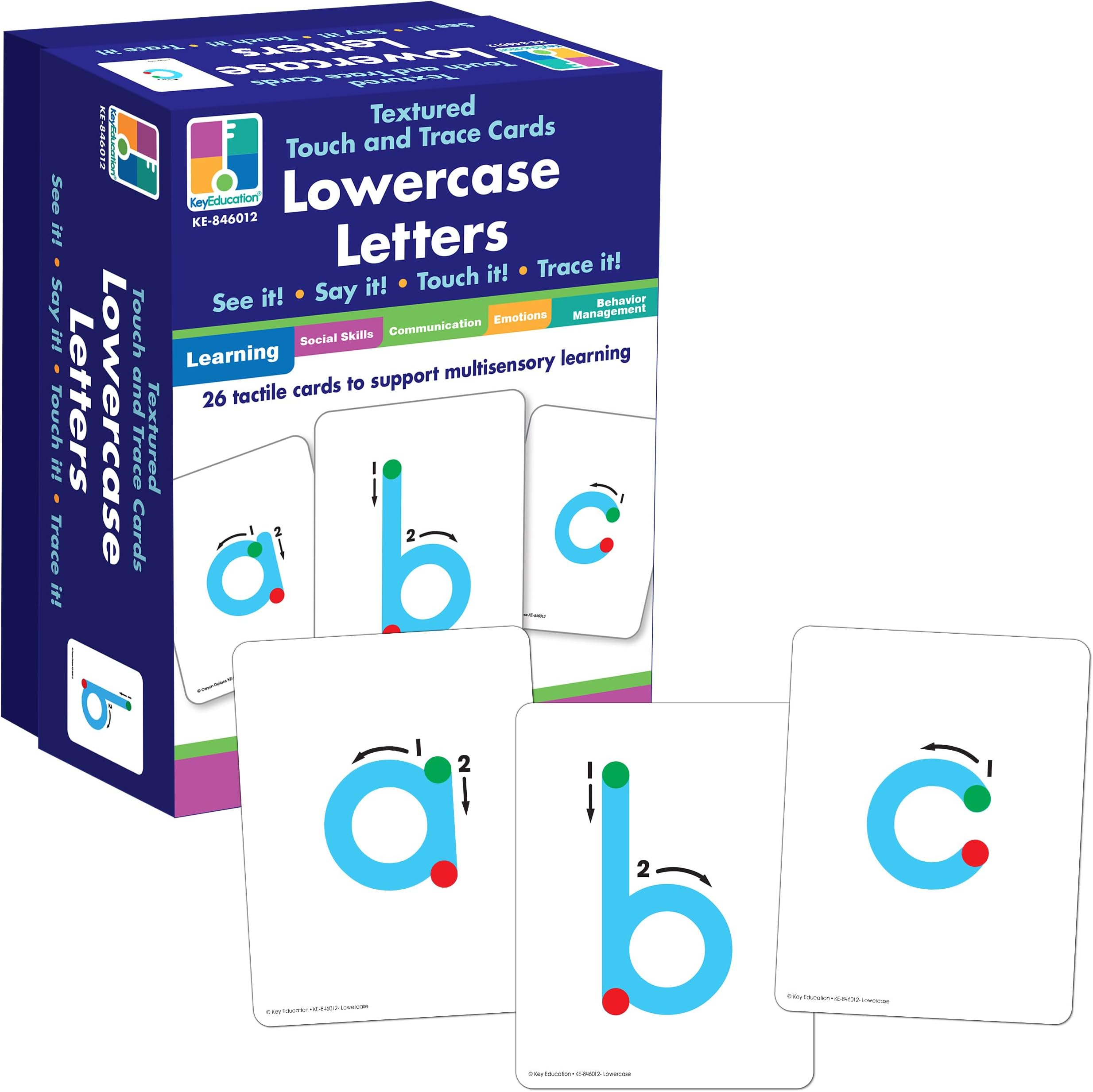 Lowercase Letters Textured Touch and Trace Cards