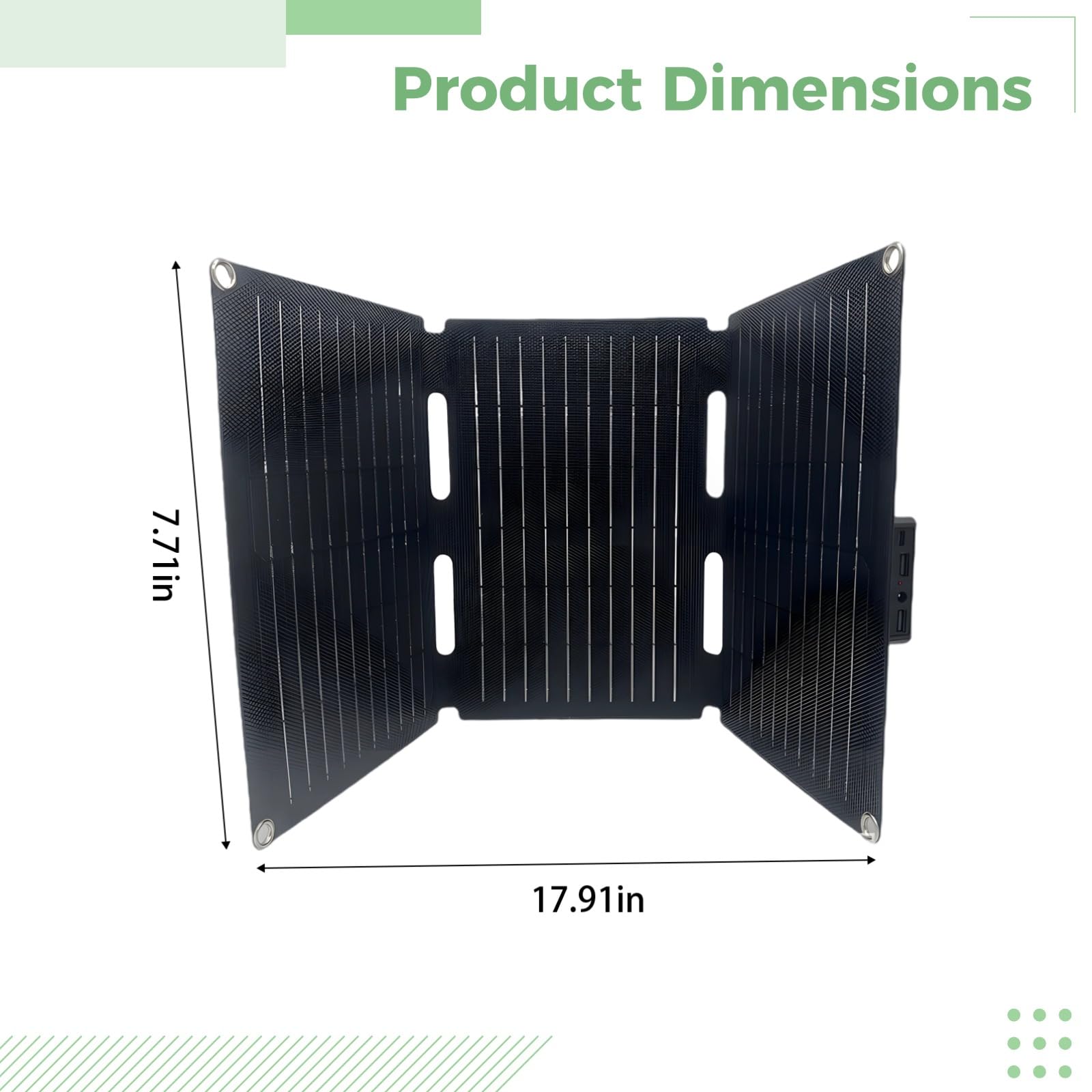 Cargador de panel solar portátil de 30 W, panel solar monocristalino plegable USB C ETFE, 12 V, excelente rendimiento, incluye cargador de coche, clips de cocodrilo y mosquetones, tasa de eficiencia