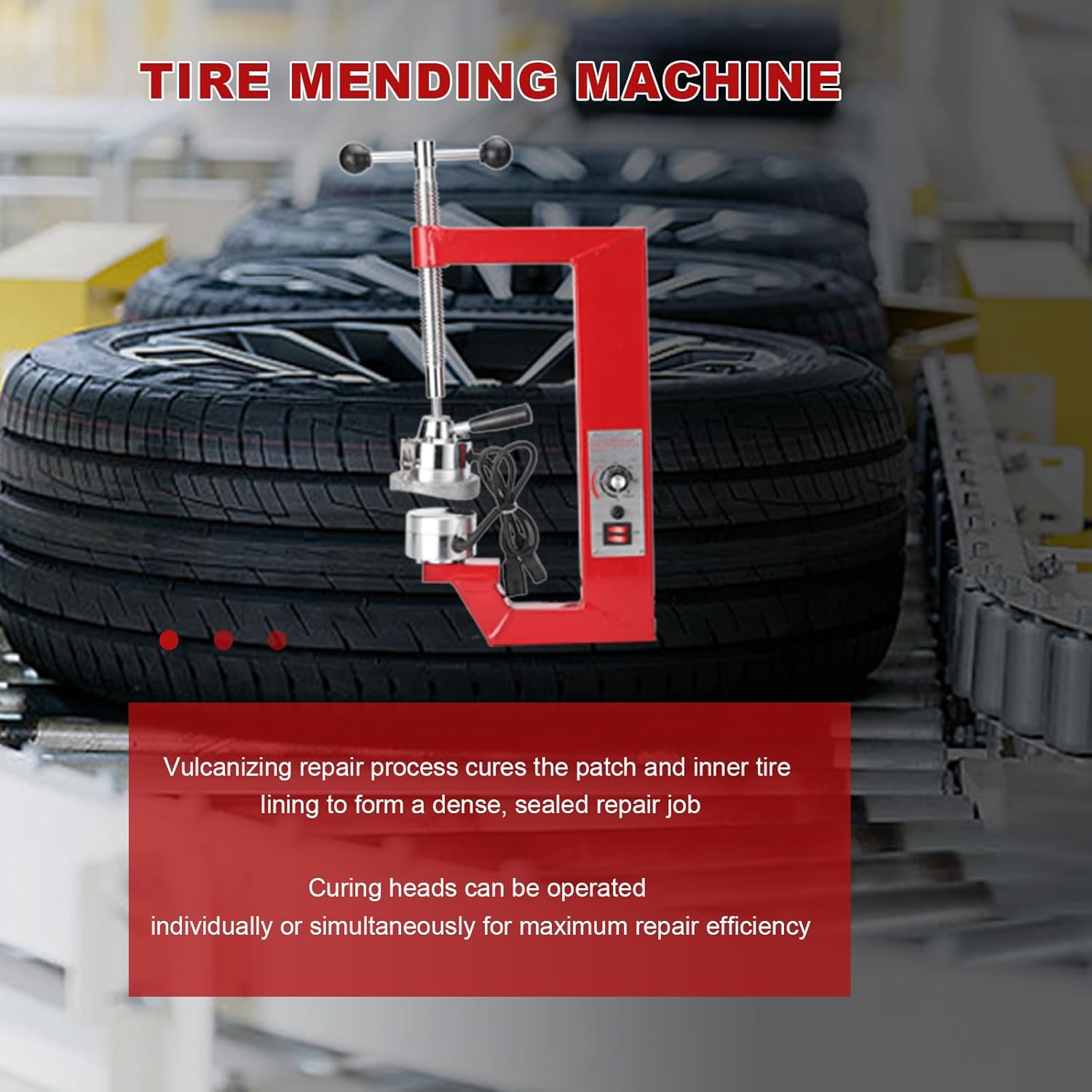 Tire Auto Repair Machine Kit 110V Spot Tire Vulcanizing Machine Adjustable Height Tower Tire Spread Machine Vulcanizer Garage Equipment 140°C-165°C for Car Truck