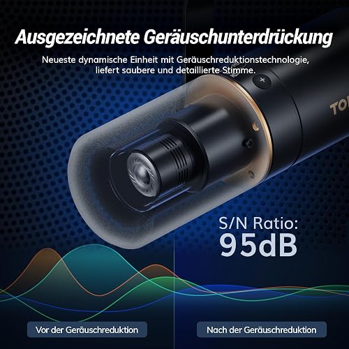 TONOR Micro Cardioïde Dynamique USB/XLR avec Bras de Support pour PC, Micro PC Gamer, Microphone de Studio pour Podcasting, Gaming, Streaming, Prise Casque 3,5 mm, Bouton Mute, Câble 200 cm, TD510+ - 3