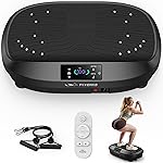 FLYBIRD Vibration Plate Exercise Machine, Adjustable Speed High Intensity Vibration for Muscle Toning Weight Loss Lymphatic Drainage, Full Body Workout Vibration Plate (Black)
