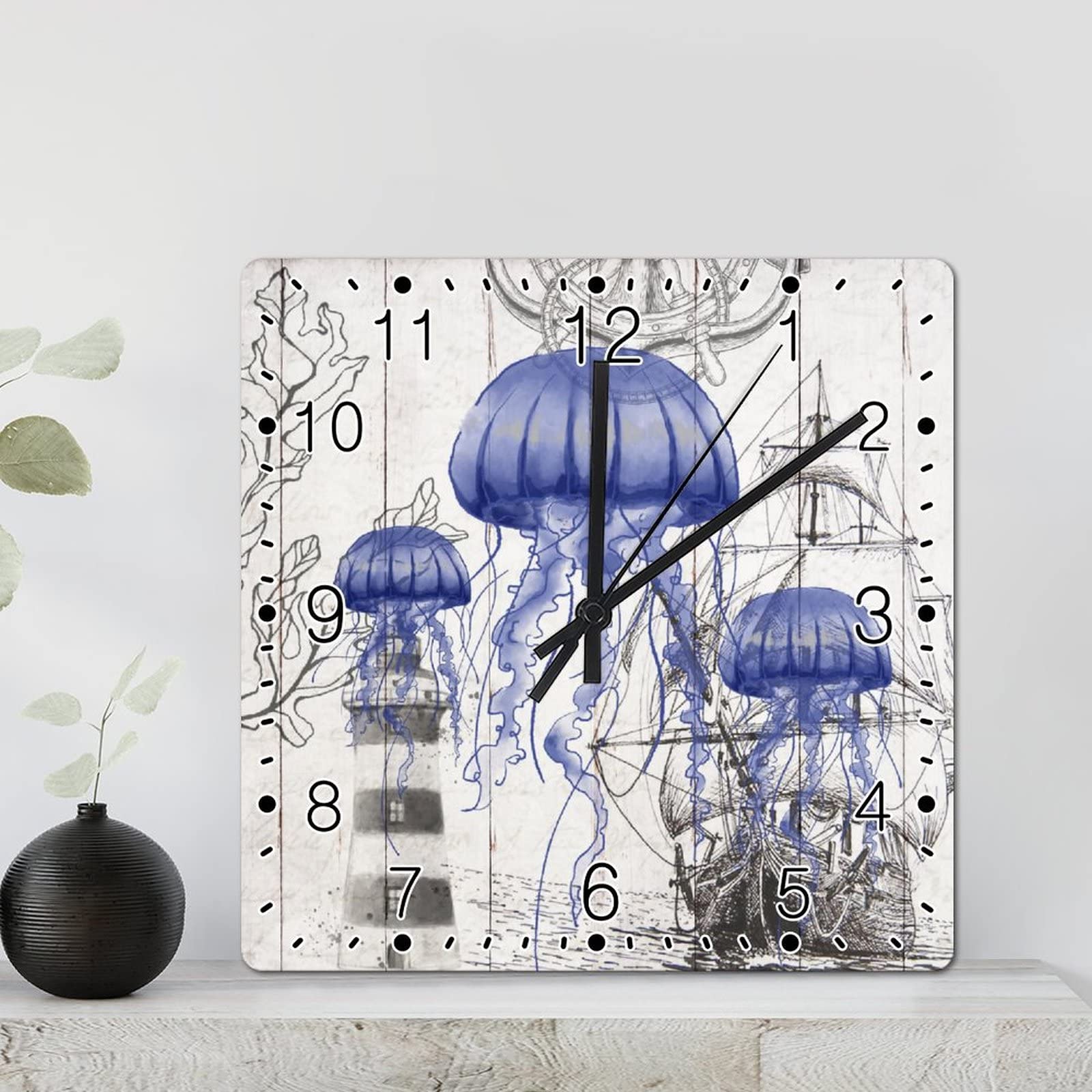 Horloge murale carrée pieuvre silencieuse pour retrouver le calme dans votre salon