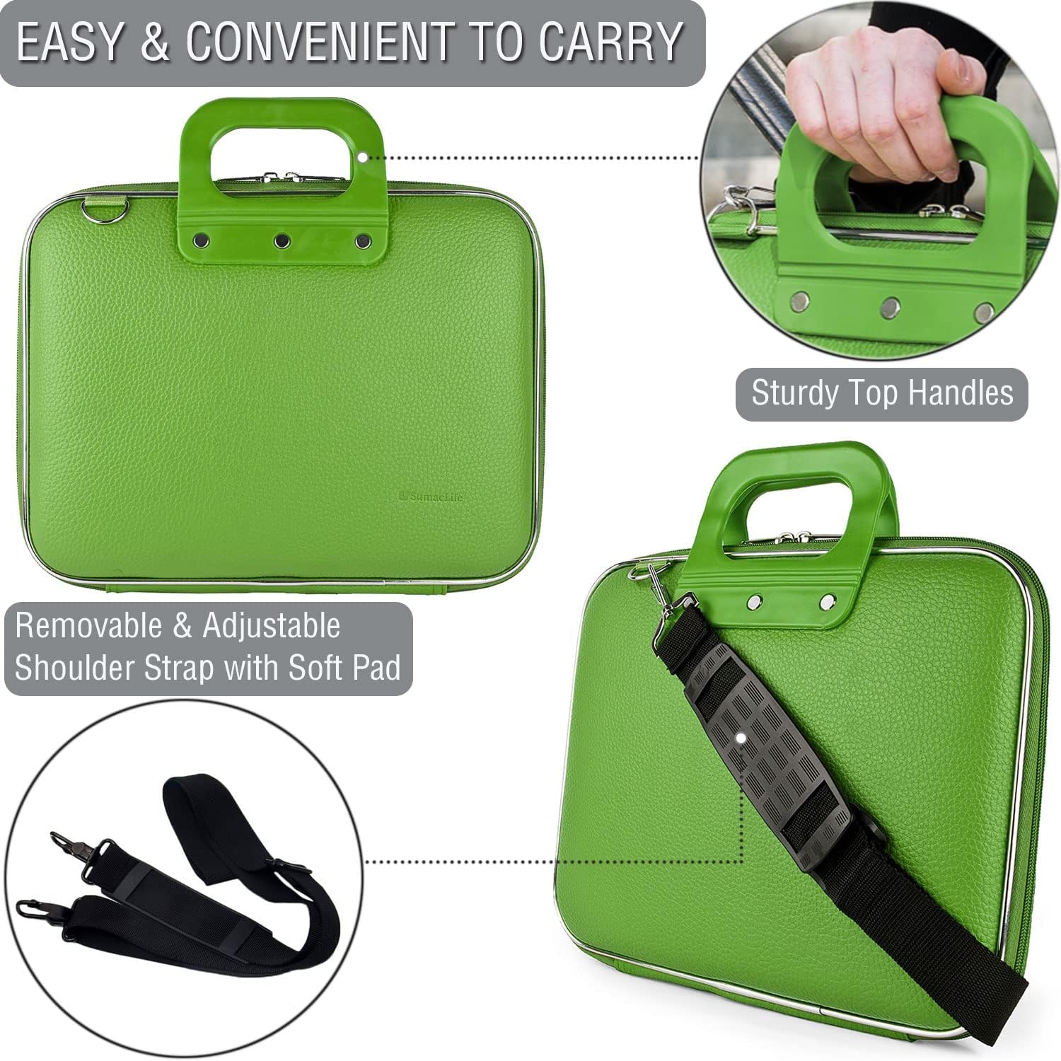 Laptop Shoulder Messenger Bag 15.6 Inch for MacBook Pro 16, ROG Zephyrus G15/M16, ZenBook 15, Pavilion 15, ThinkPad X1 Extreme