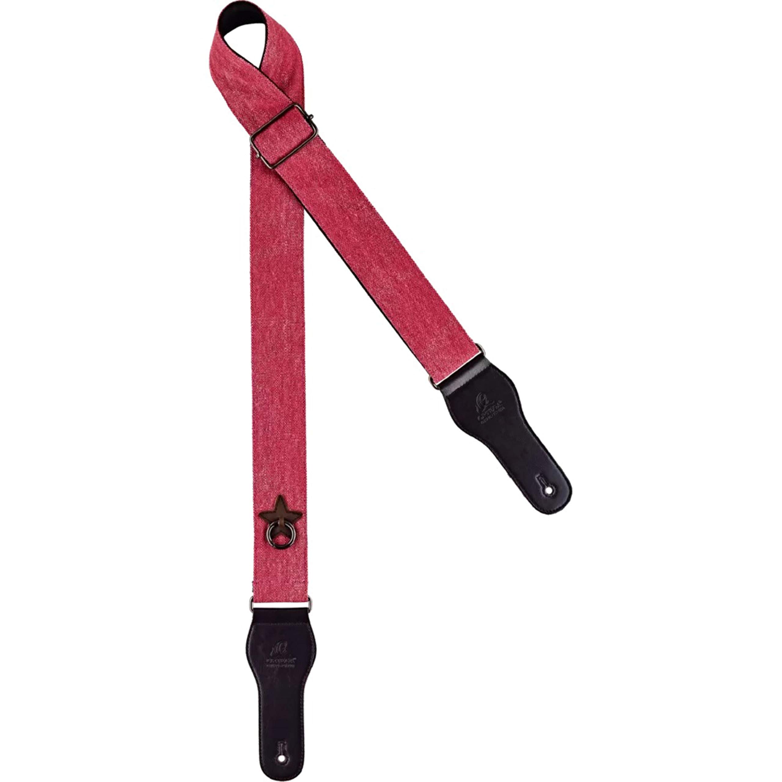 Ortega Guitars Adjustable Guitar Strap – Acoustic Guitar / Bass, Electric Guitar / Bass – Highland Series – Cotton, Pink (OCS-100)