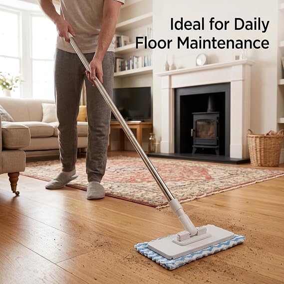 Cloth Changing Mini with 10 Reusable Pads, 100 cm Wall Mop for Quick Floor Cleaning, Flash Speed Mop for Efficient Dust Removal