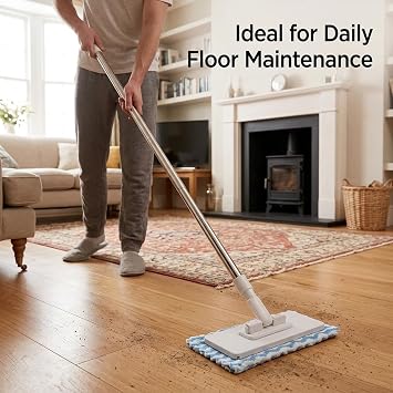 Cloth Changing Mini with 10 Reusable Pads, 100 cm Wall Mop for Quick Floor Cleaning, Flash Speed Mop for Efficient Dust Removal