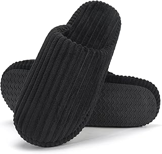 Women Arch Support Slippers – House Bedroom Slippers for Woman, Orthopedic Shoes for Plantar Fasciitis, Corduroy Closed Toe Ladies Slides Outdoor 5-11