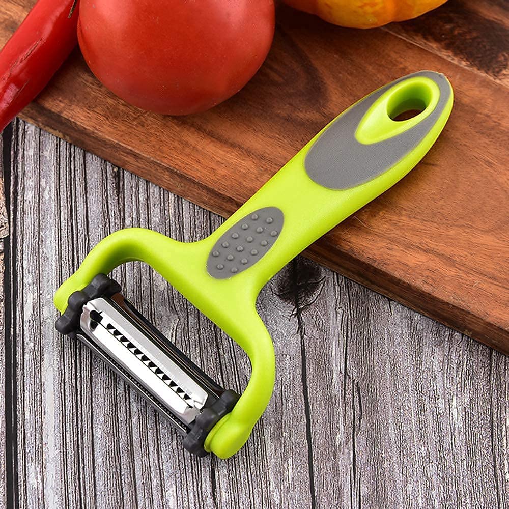 we3 3 in 1 Vegetable Peeler - Citrus Fruit Peeler for Apple Orange Lemon Carrot and Potato Peeler with Rotating Serrated and Julienne Stainless Steel Slicer Blades. offers donot miss