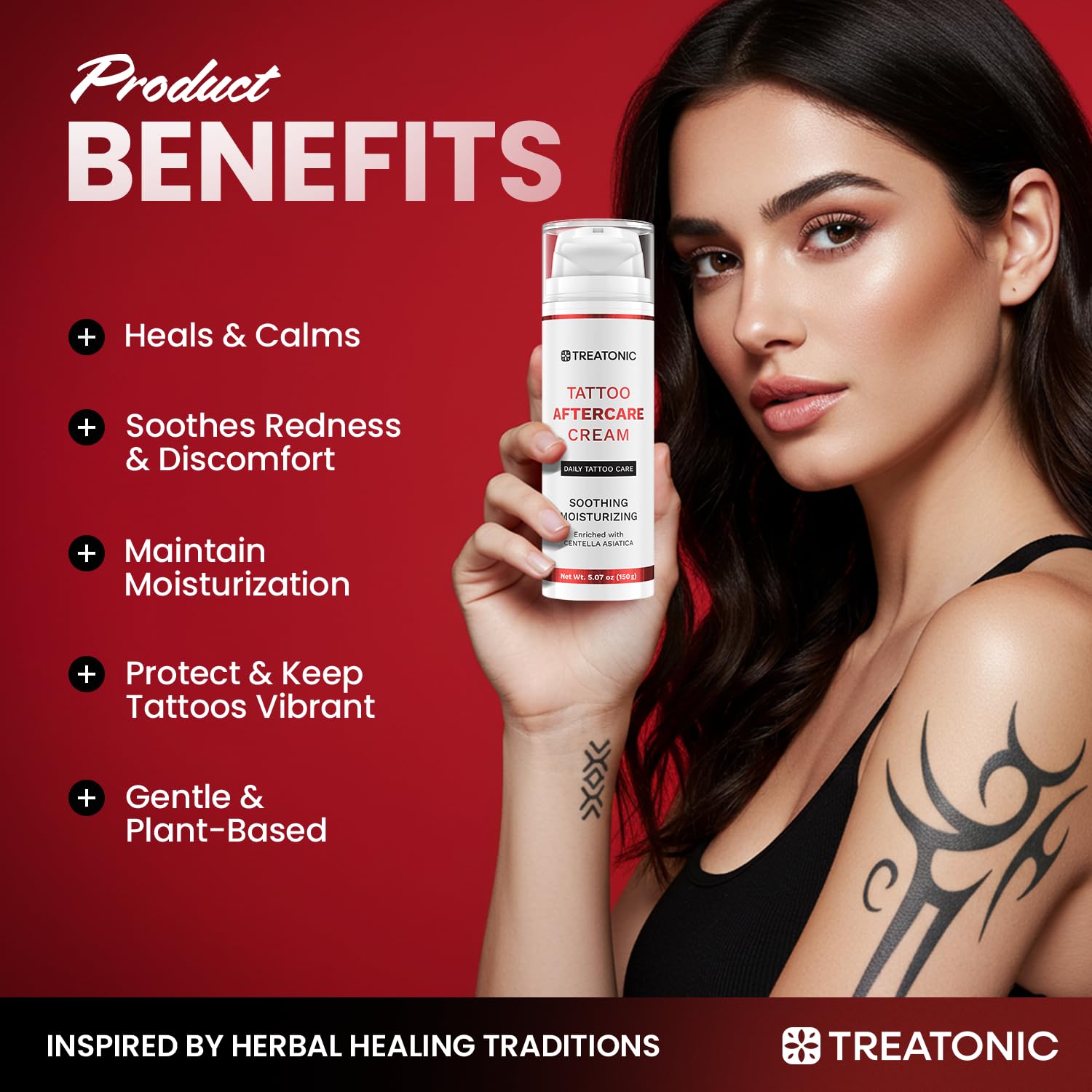 Tattoo Aftercare Cream for Soothing & Moisturizing: Healing & Soothing Aftercare Lotion for Microneedling, Microblading & Piercing - Tattoo Skin Care for New & Old Tattoos - 5 oz / 150ml - Image 3