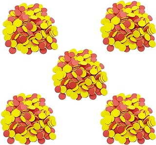 DNB 1000 Pieces 1 Inch Double-Sided Red-Yellow Foam Counters for Kids, Early Learning Math Counting Chips