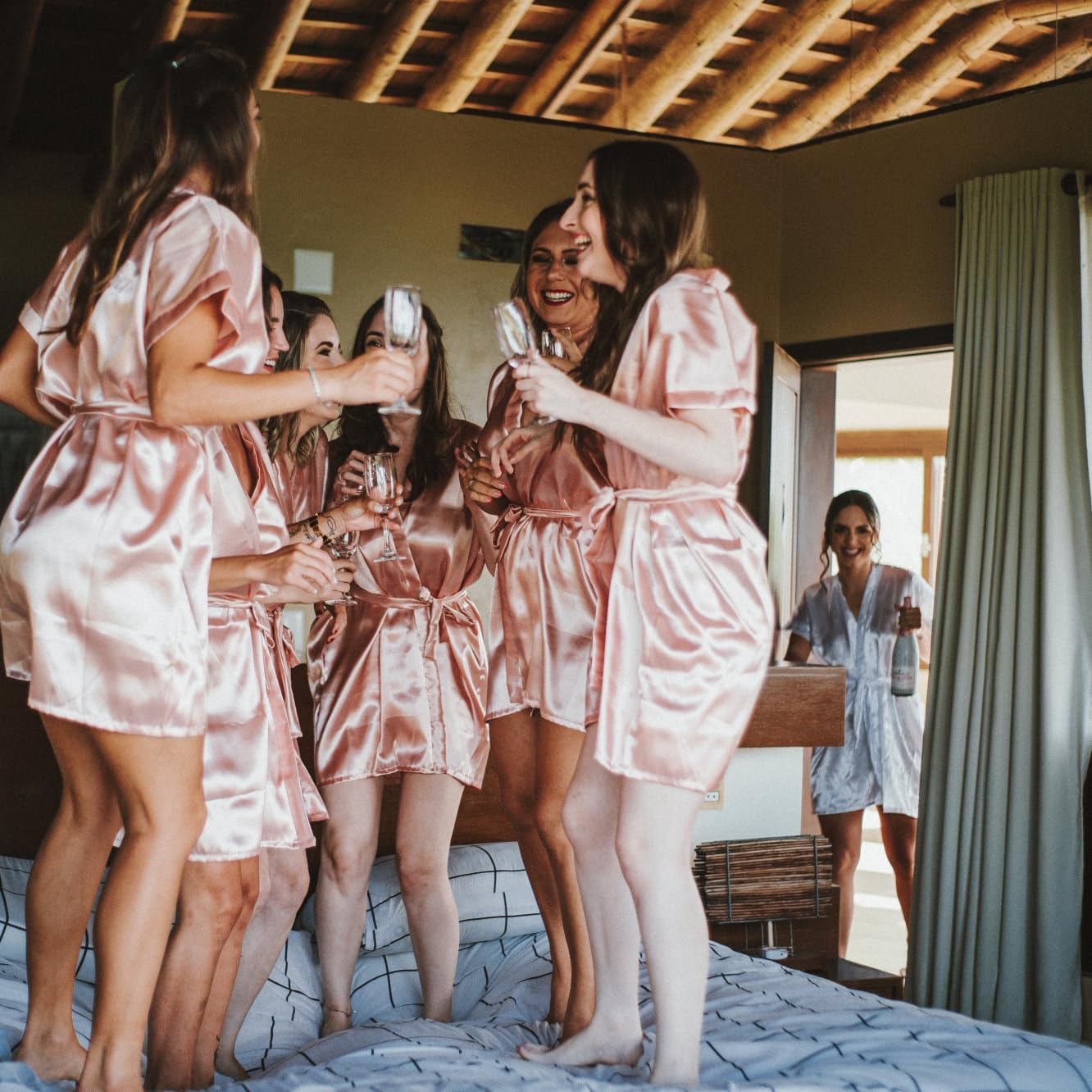 ブライズメイド シュシュ プロポーザル ギフト 4.15インチ 正方形 バチェロレッテ ヘアクリップ ハート サングラス ウェディン