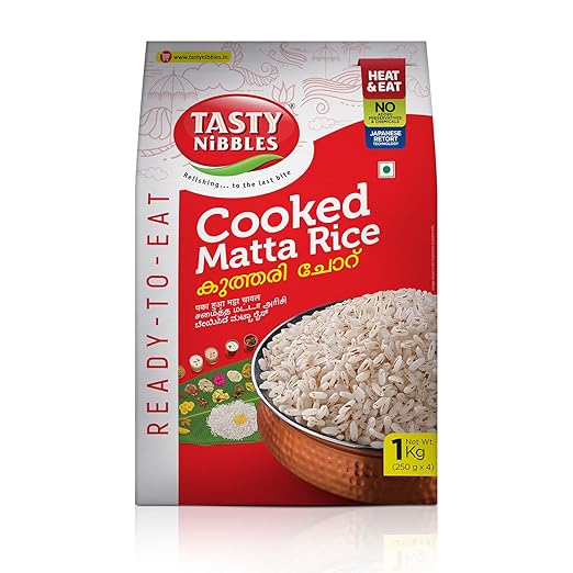 Tasty Nibbles Ready to Eat Cooked Matta Rice 1kg (250g x4)