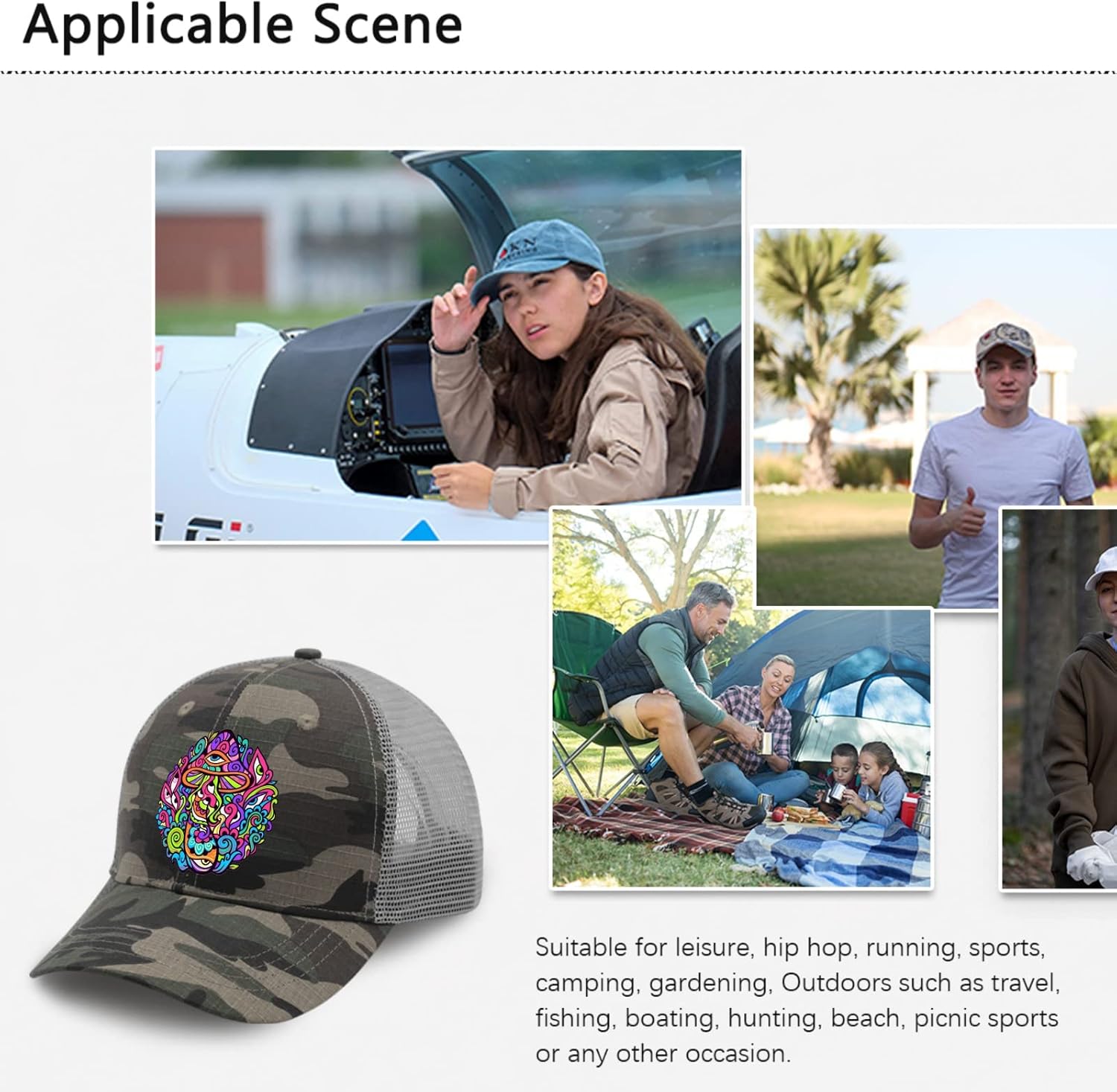 Miniatura 8 de Gorras psicodélicas mágicas para hombre, gorro vintage ajustable