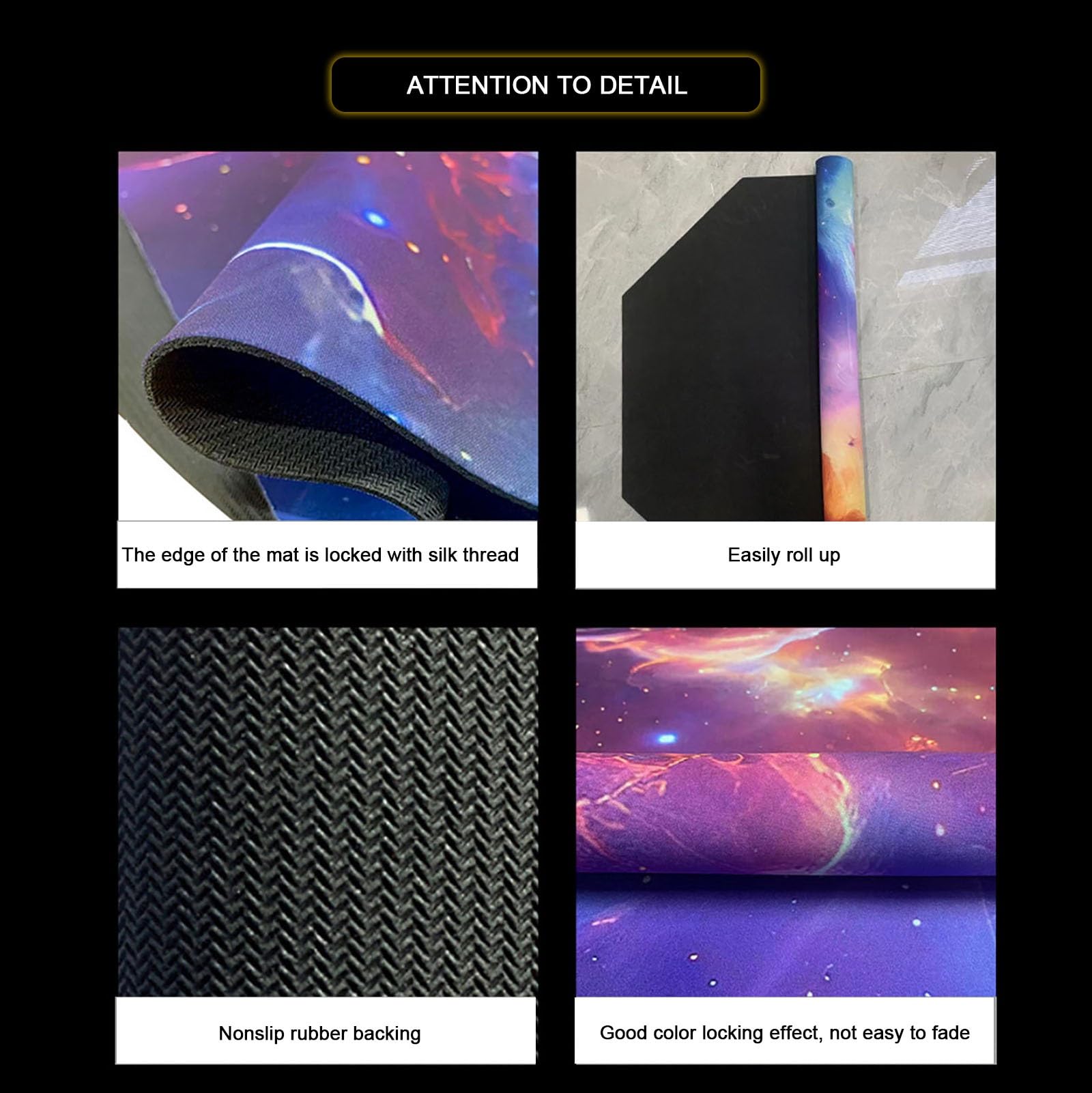 Gaming Chair Mat Circle RGB Color Light - Noise Cancelling, Anti-Slip Gaming Floor Mat - Scratch - View #11