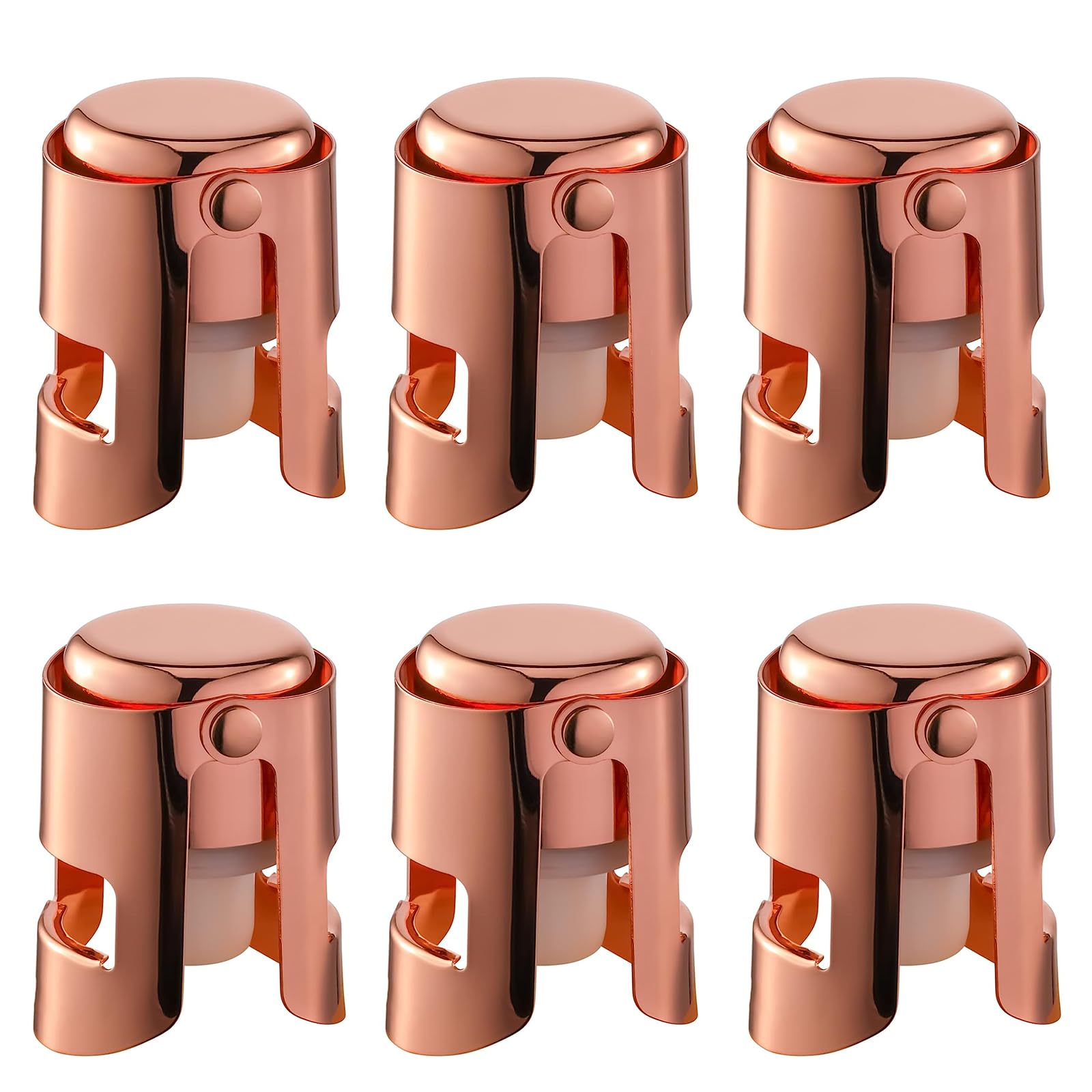 Tapones de champán con protector de champán de acero inoxidable con silicona de grado alimenticio a prueba de fugas, se mantienen frescos, adecuados para champán, cava, prosecco y brillante