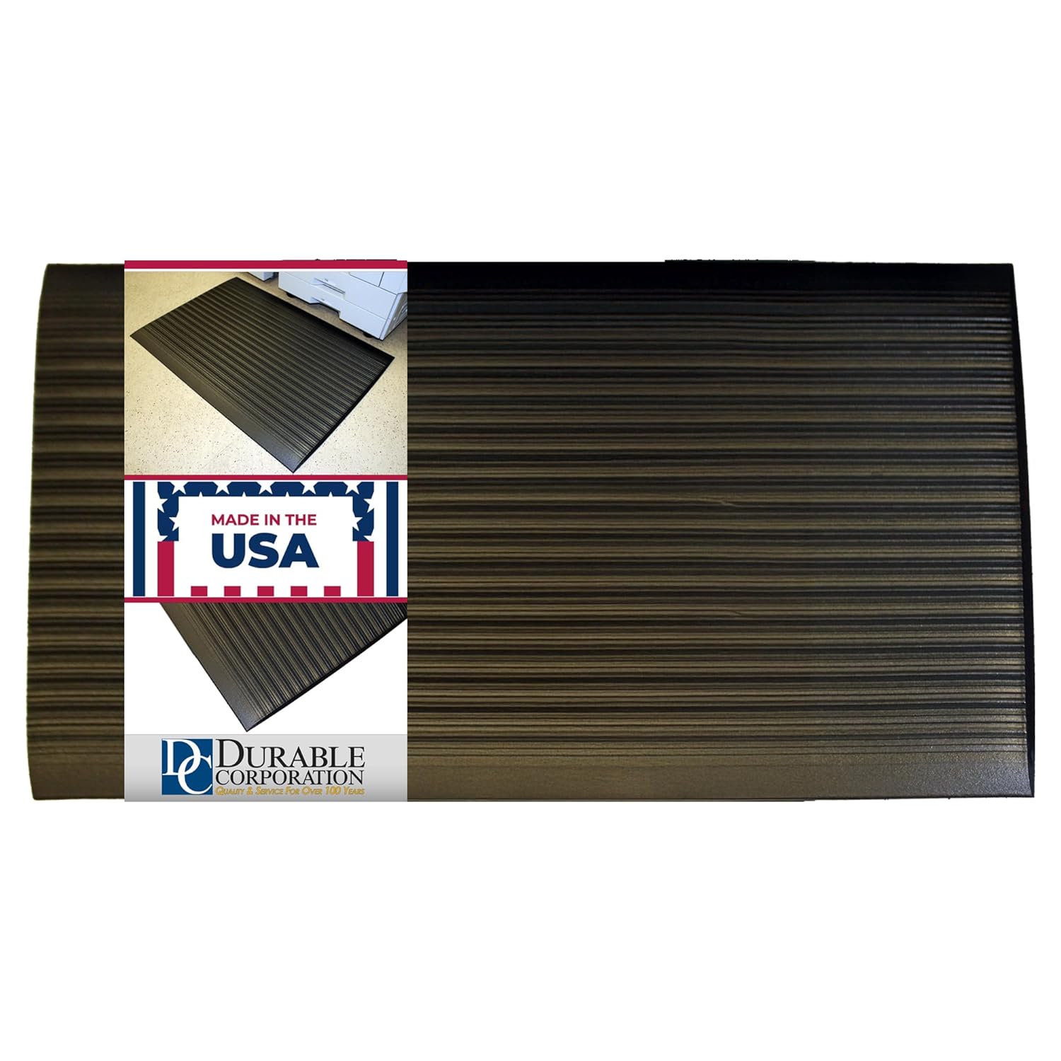 Durable Corporation-586S35BK Sof-Spun 5/8" Anti-Fatigue Floor Mat, 3' x 5', Black