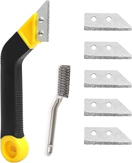 Tile grouting cleaning saw with 5 additional blades for replacement inclined grouting cleaning saw, grouting removal tool for tile cleaning