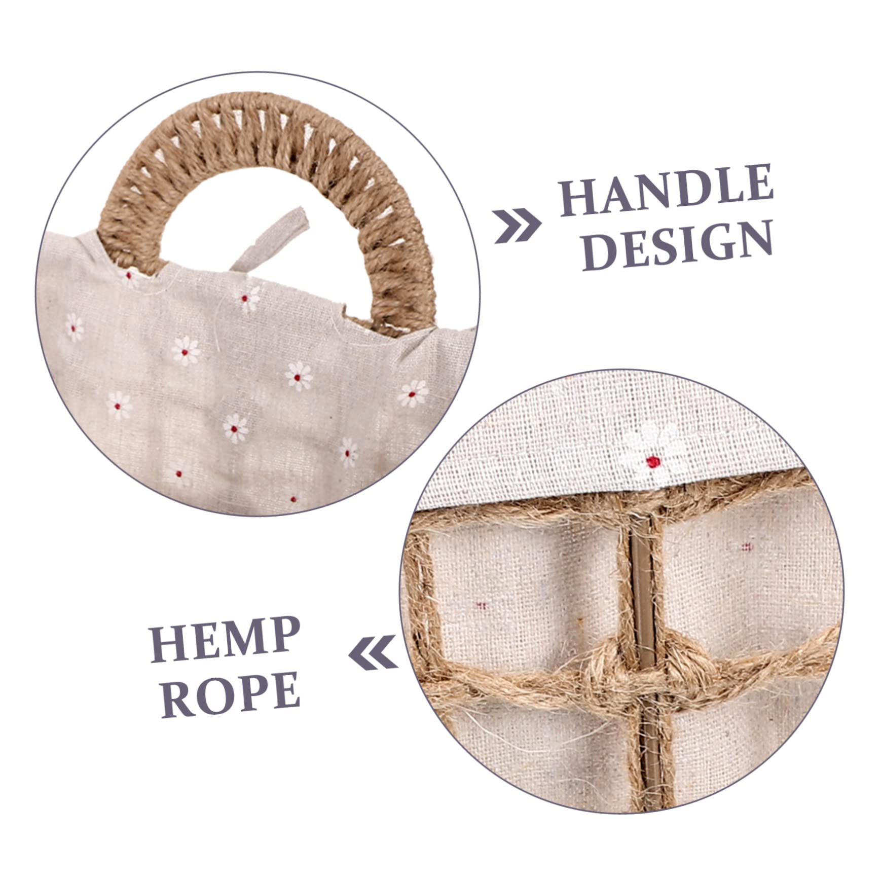 Ciieeo Cesta De Almacenamiento Tejida Pequeña Con Revestimiento De Tela, Doble Asa De Cuerda De , Organizador De Artículos Diversos Para Hogar, Oficina y Cocina, Contenedor Práctico y Versátil