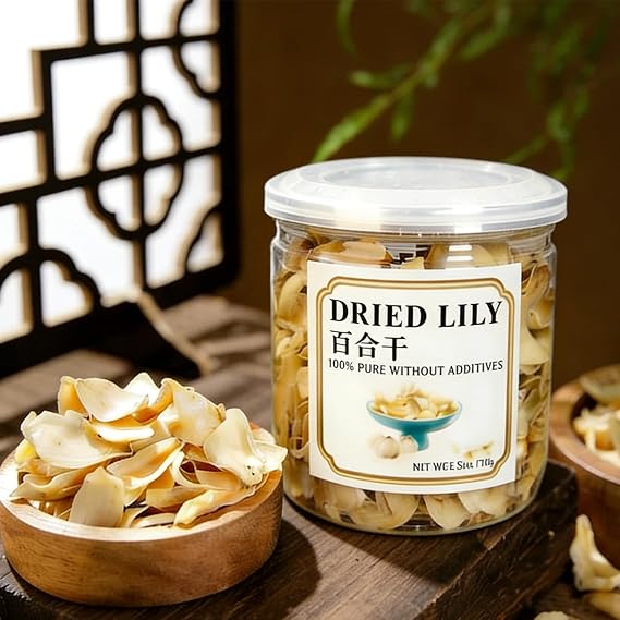 Dried Lily 3.52oz/100g, Pure Natural Product-Premium Dried Lily Bulb Stems