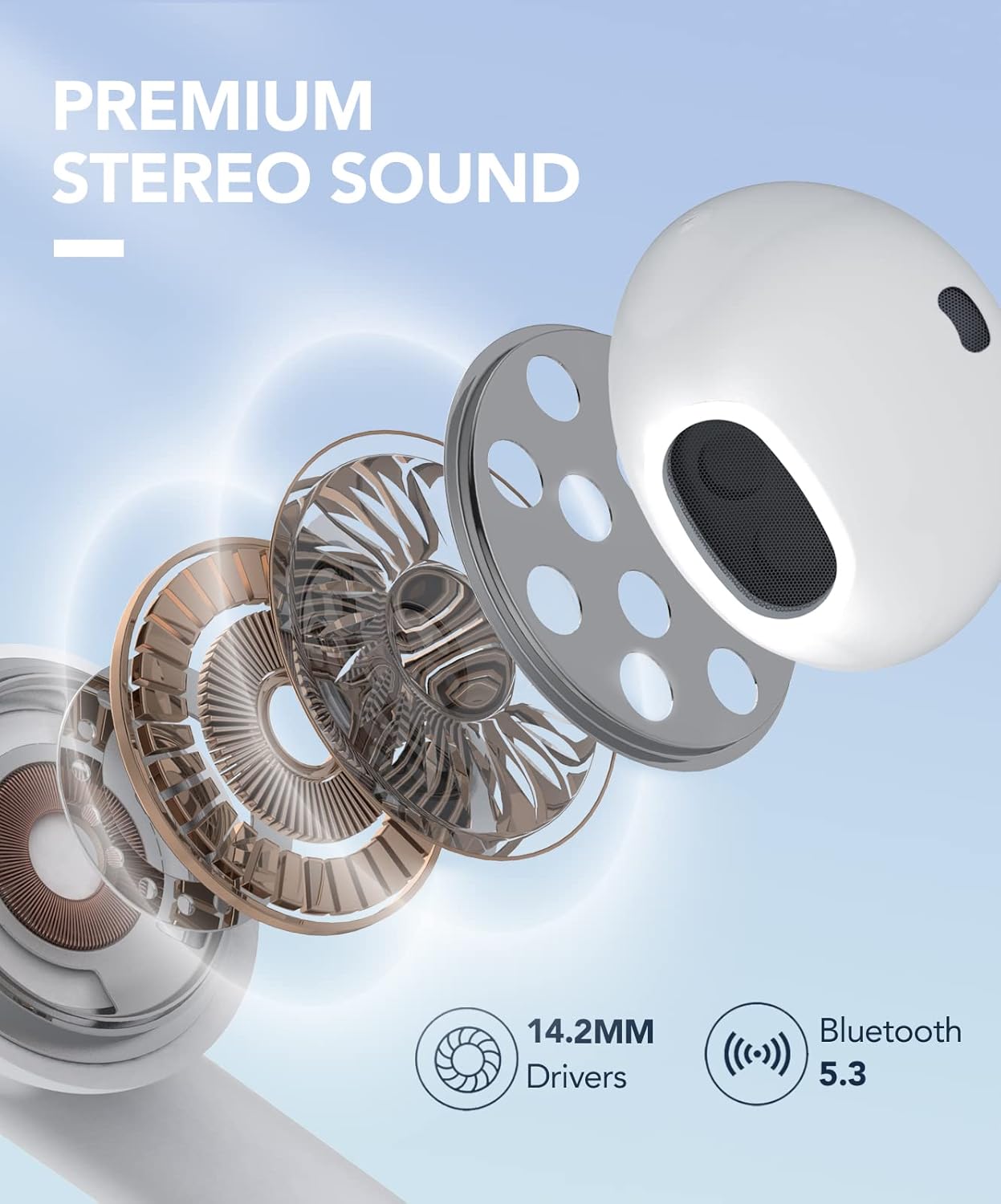 IKG S23 Earbuds Premium Stereo Sound with 14.2mm Drivers