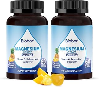 Potassium Magnesium Gummies, Magnesium Citrate & Potassium Citrate Supplements with Vitamin D3, B6 for Electrolyte Balance, Muscle, Leg Cramps, GMO Free Gluten Free (Pineapple,120 Count)