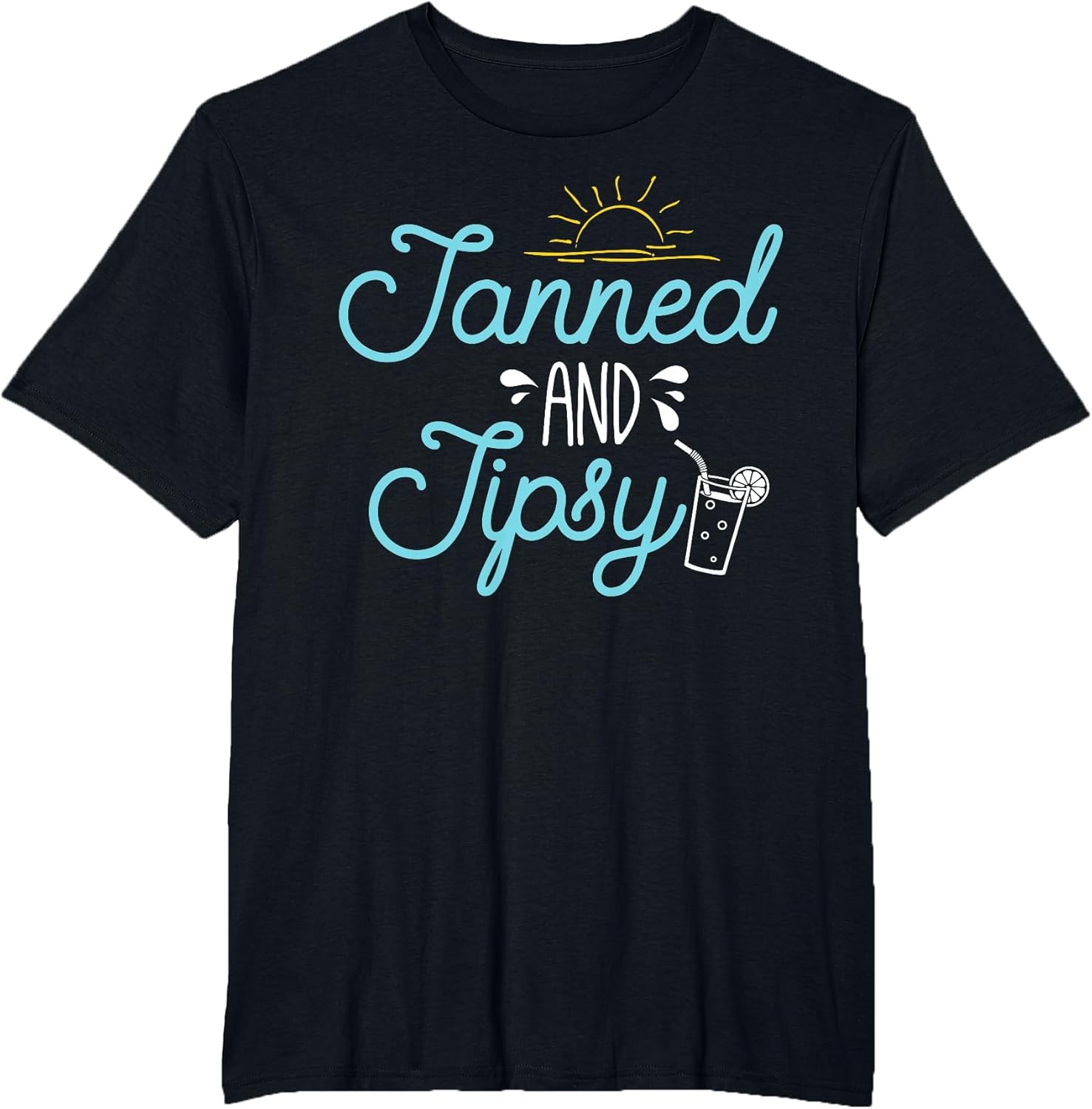 Tanned and Tipsy T-Shirt Funny Beach Umbrella in Drink Vacay