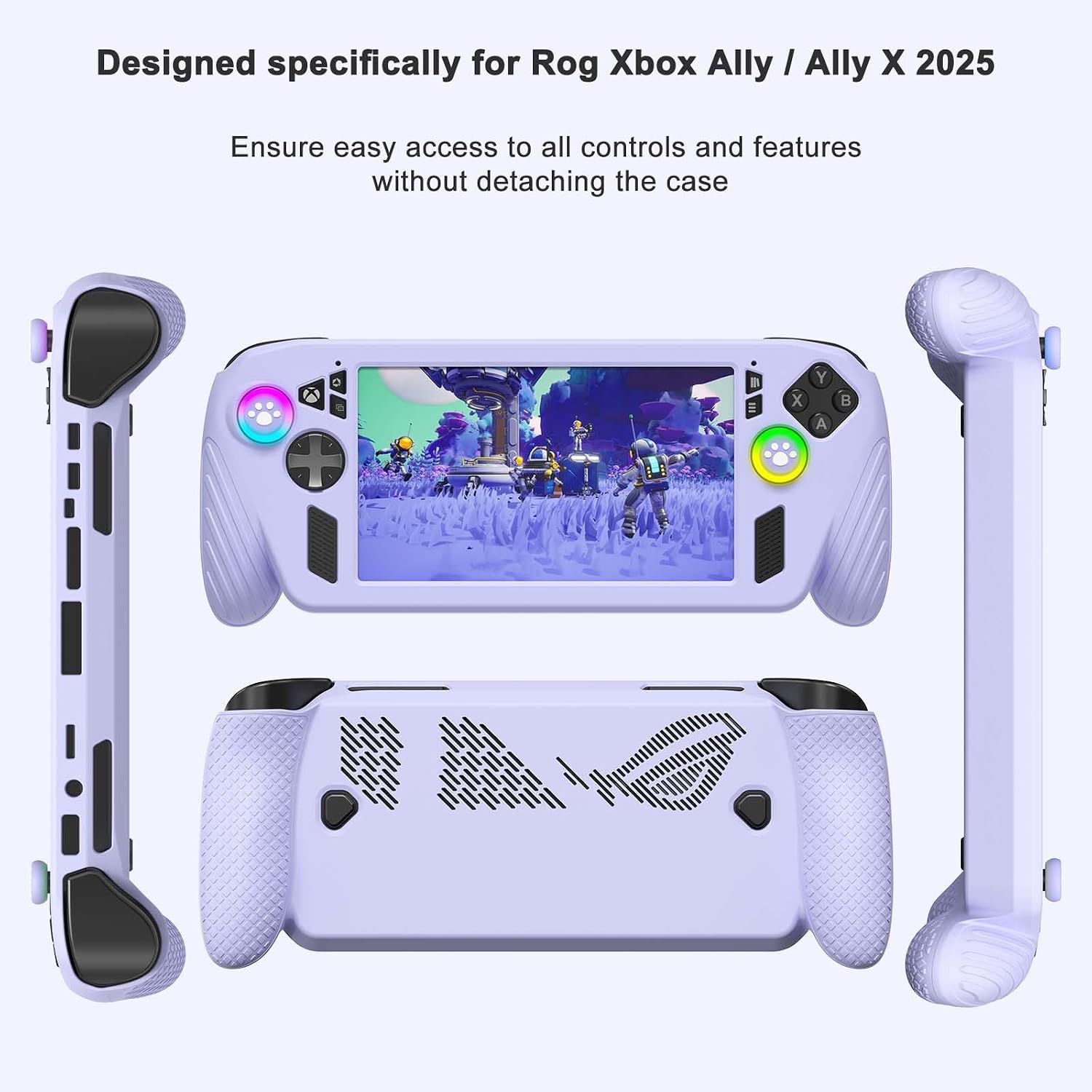 YOOWA Cover Case for ASUS ROG Xbox Ally 2025 - [Military Grade Drop Protection] Slim Shockproof with Anti-Fingerprint Silicone Skin ASUS ROG Xbox Ally/Ally X Protective Case - Purple image 2