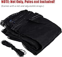 Vista 2 de Cliselda Trampoline Replacement Safety Net for 6 Straight Poles Round Frame Trampolines, Breathable and Weather-Resistant, with Adjustable Straps