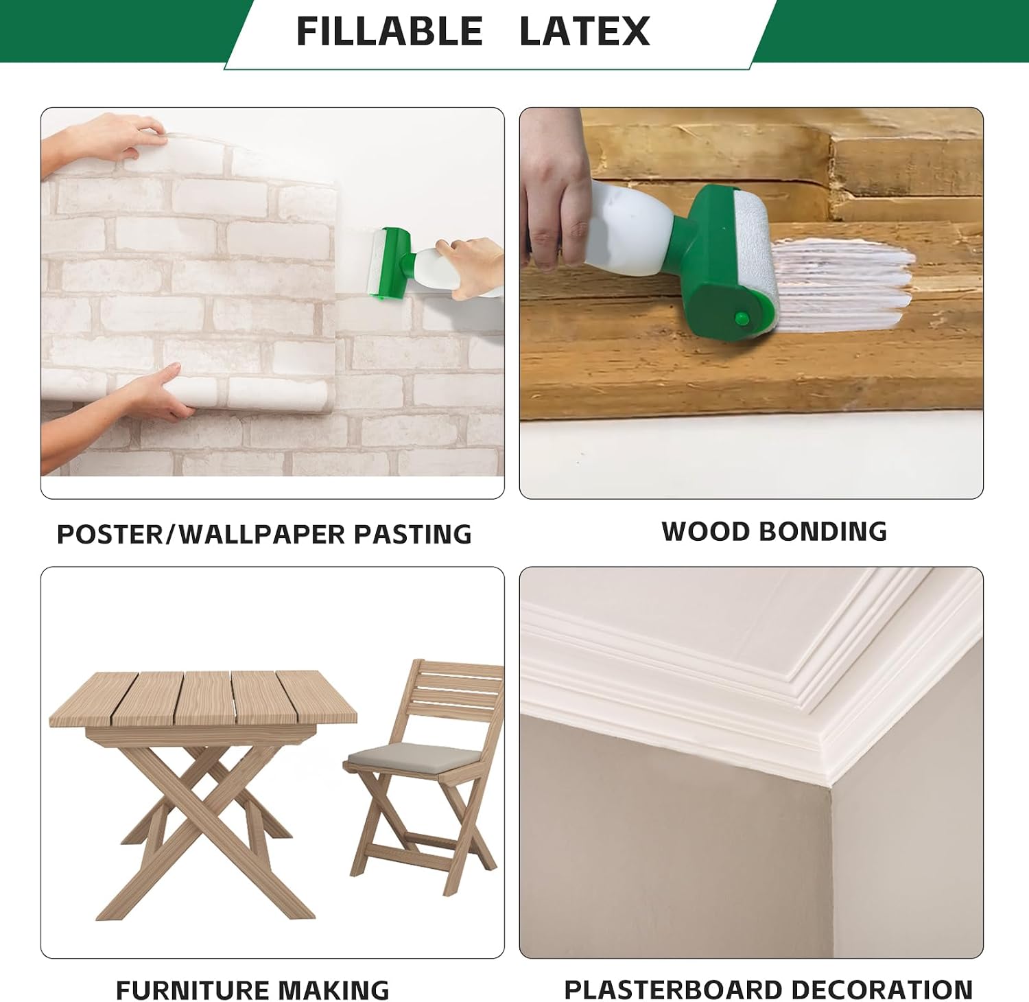 Wall Patching Roller Paint Brush Tool Portable Cleaning Wall Repair Tool Refillable Paint Roller Brush Kit House Paint Rollers for Walls, Living Room, Kitchen